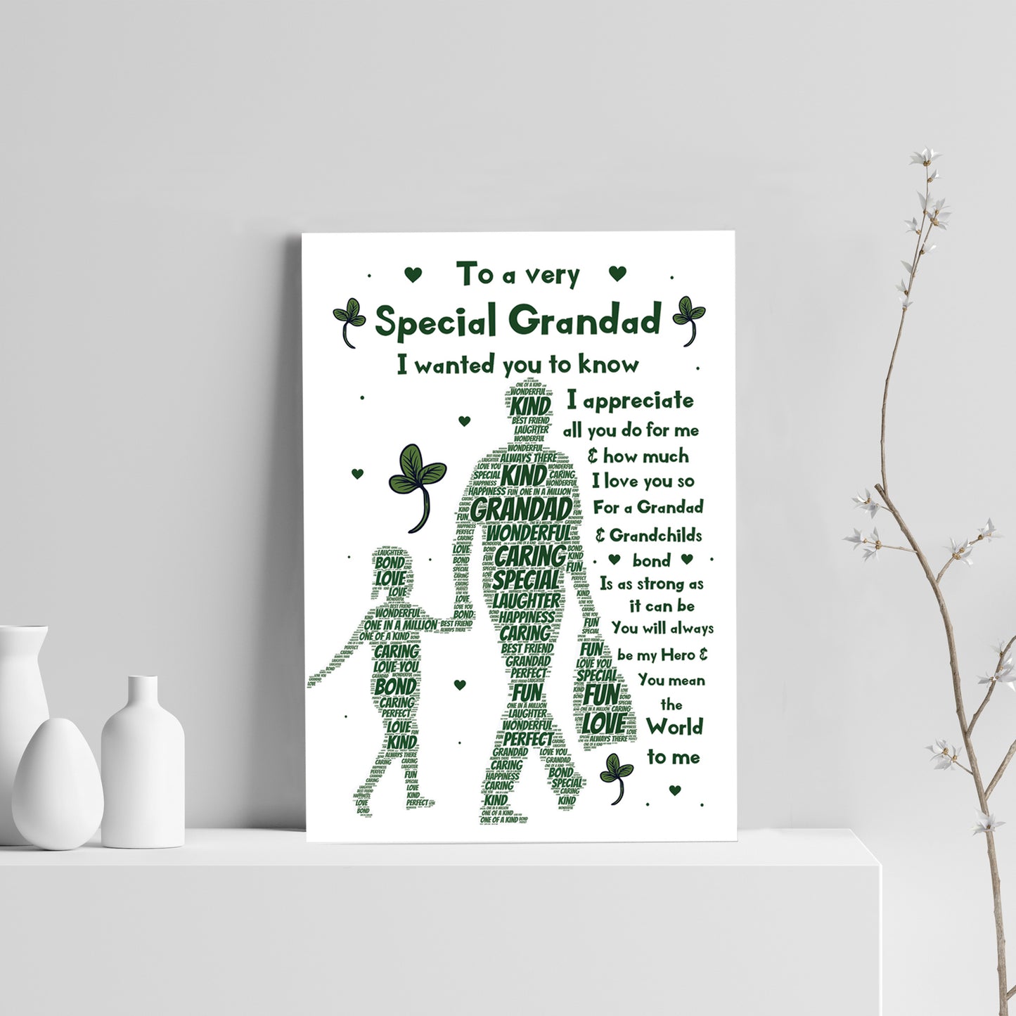 Grandad Gift Grandad Poem Print Grandad Birthday Christmas Gift
