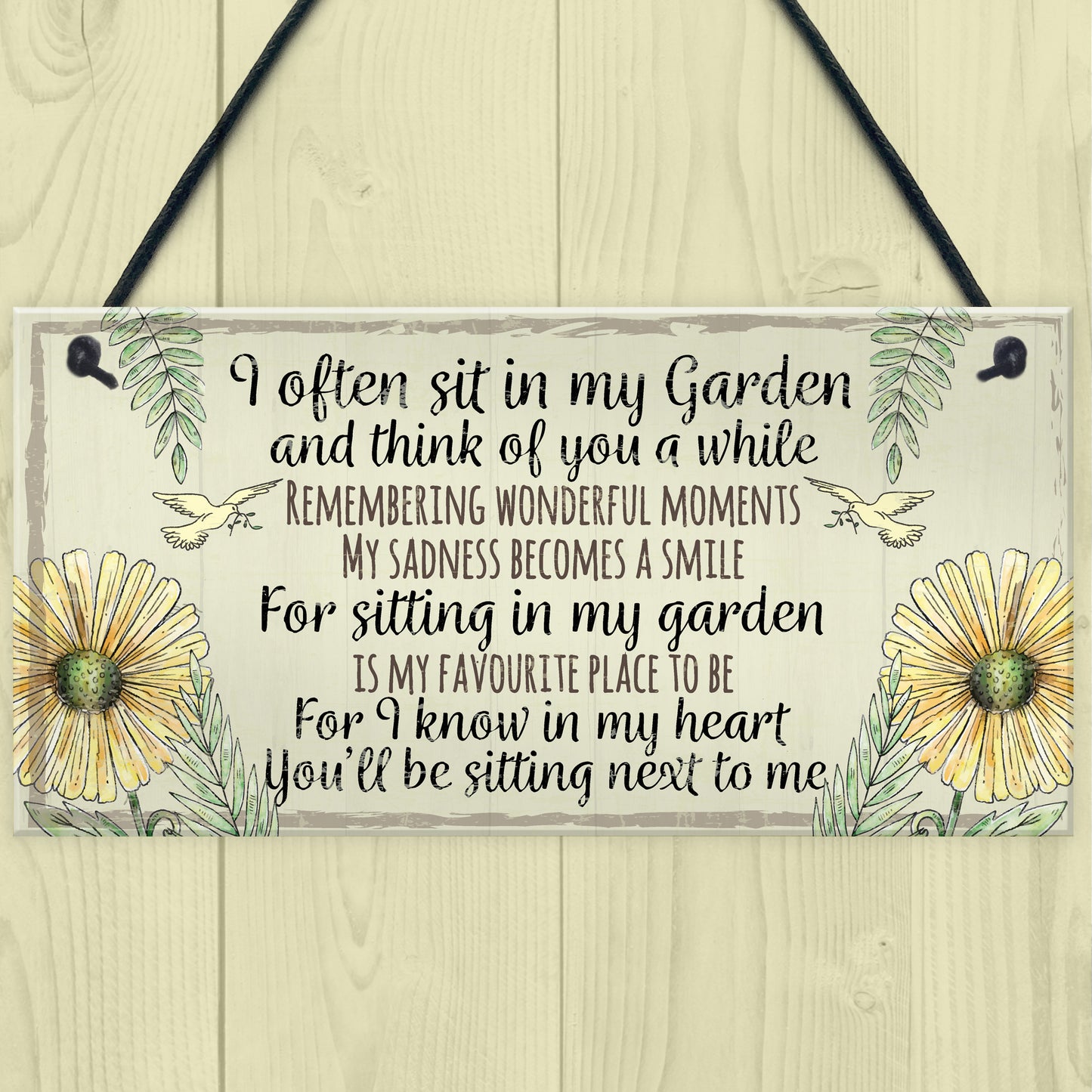 Garden Memorial PACK OF 3 Hanging Signs For Garden Shed