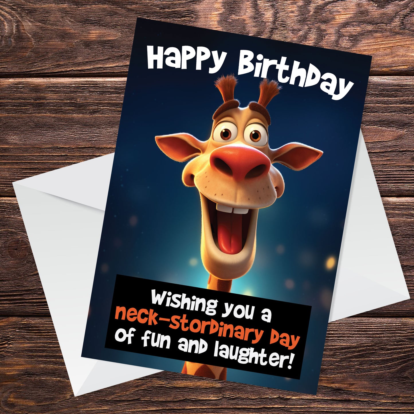 Funny Birthday Card for Him Or Her Giraffe Card Mum Dad