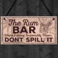 Alcohol Signs For Garden Shed SummerHouse Rum Gift Kitchen Sign