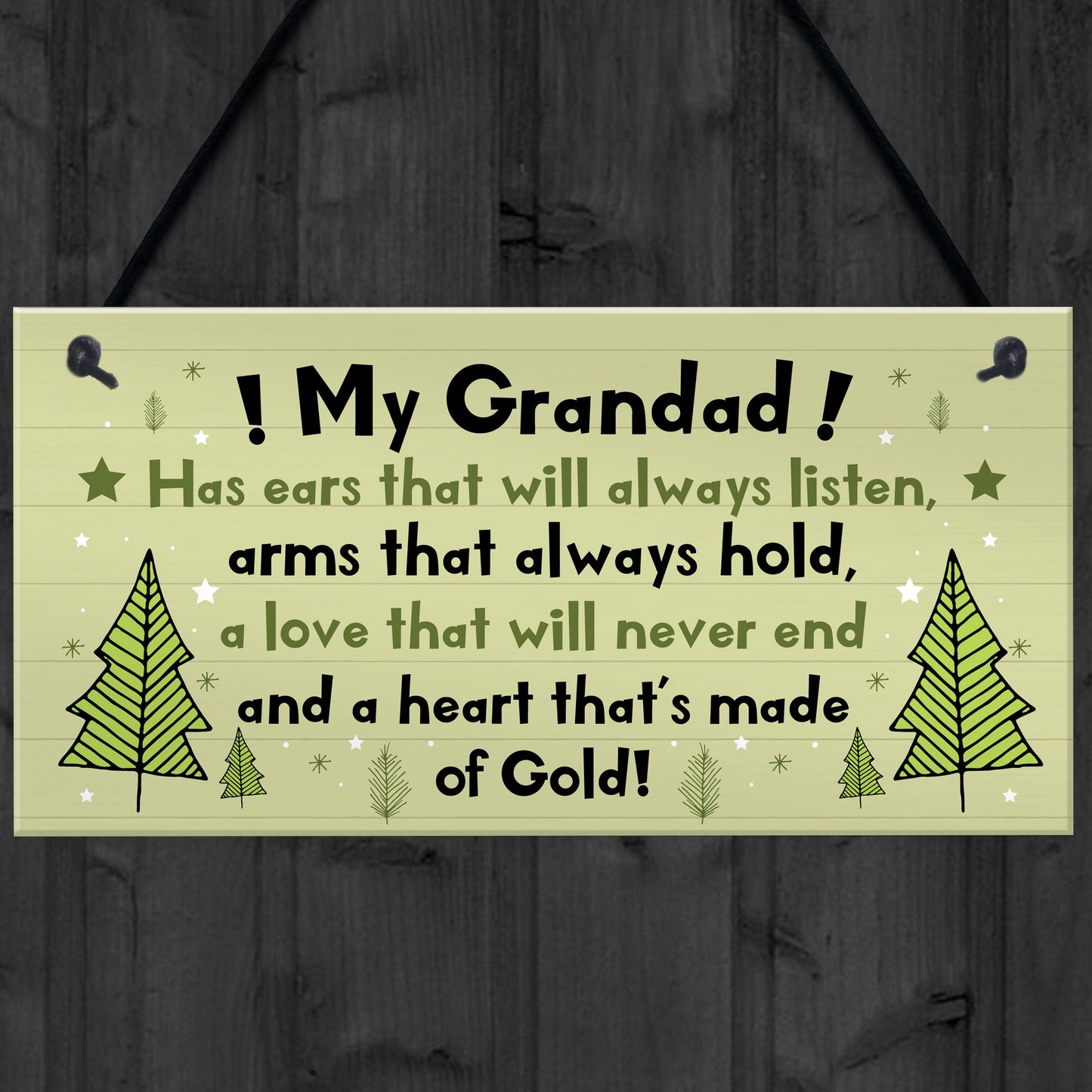 Grandad Gift Hanging Plaque Grandad Birthday Christmas Gifts