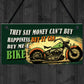 Funny Motorcycle Sign Novelty Motorbike Decor for Garage