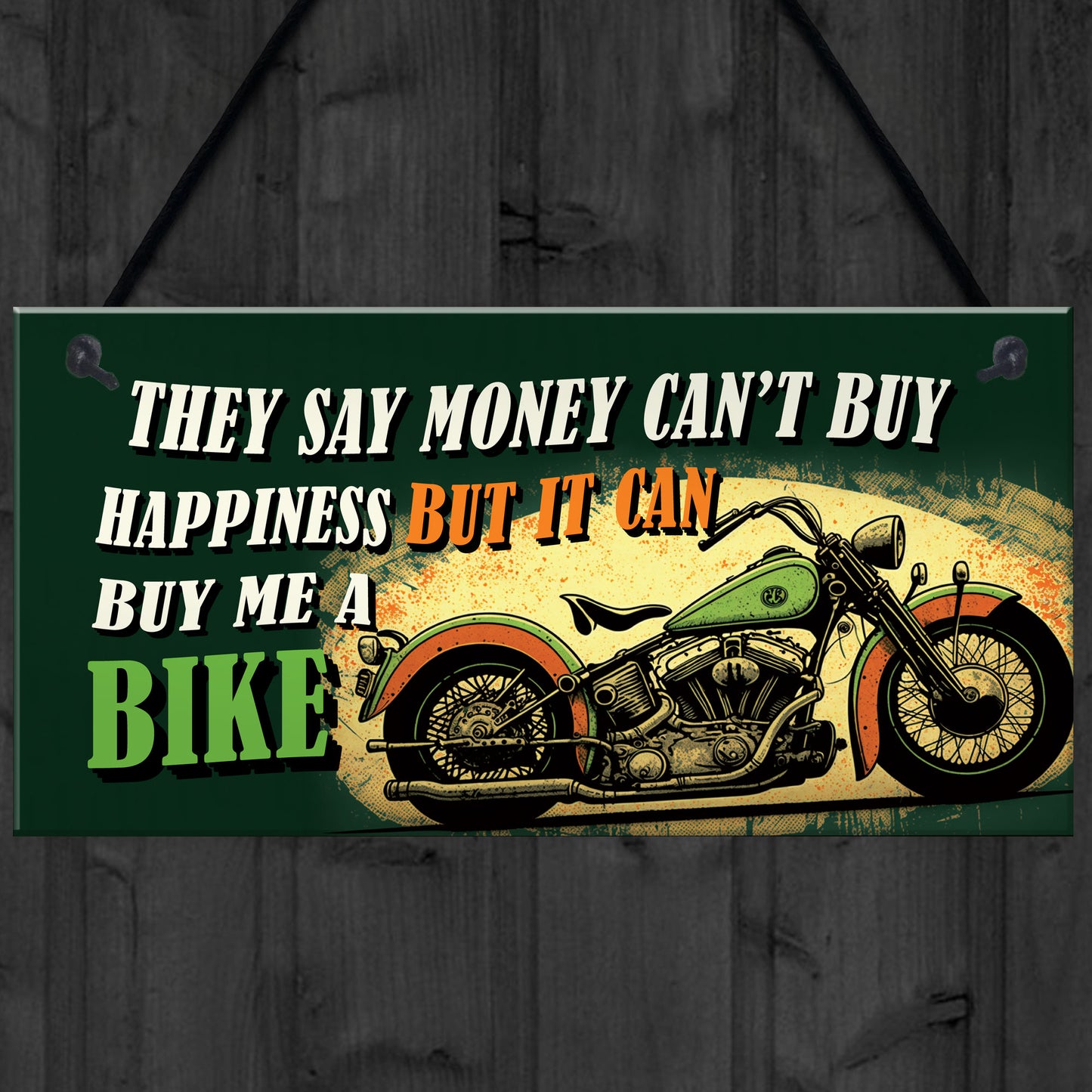 Funny Motorcycle Sign Novelty Motorbike Decor for Garage