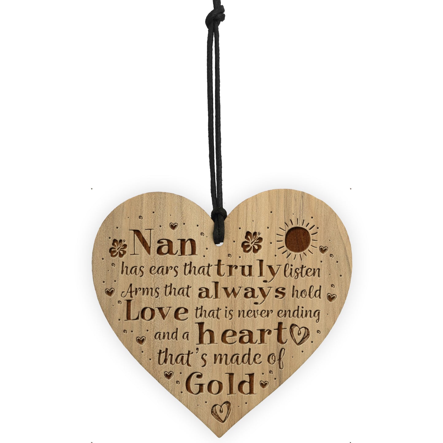 Nan Plaque Engraved Heart Nan Birthday Christmas Gift