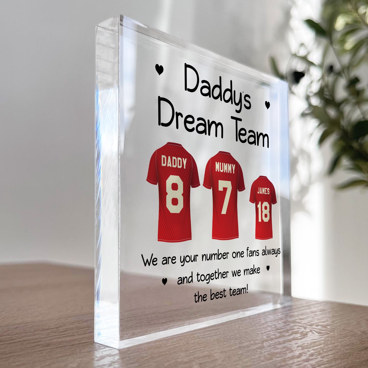 Personalised Football Shirt Plaque Gift for Dad Christmas