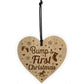 Babys 1st Christmas Bauble Engraved Wood Heart Christmas Decor