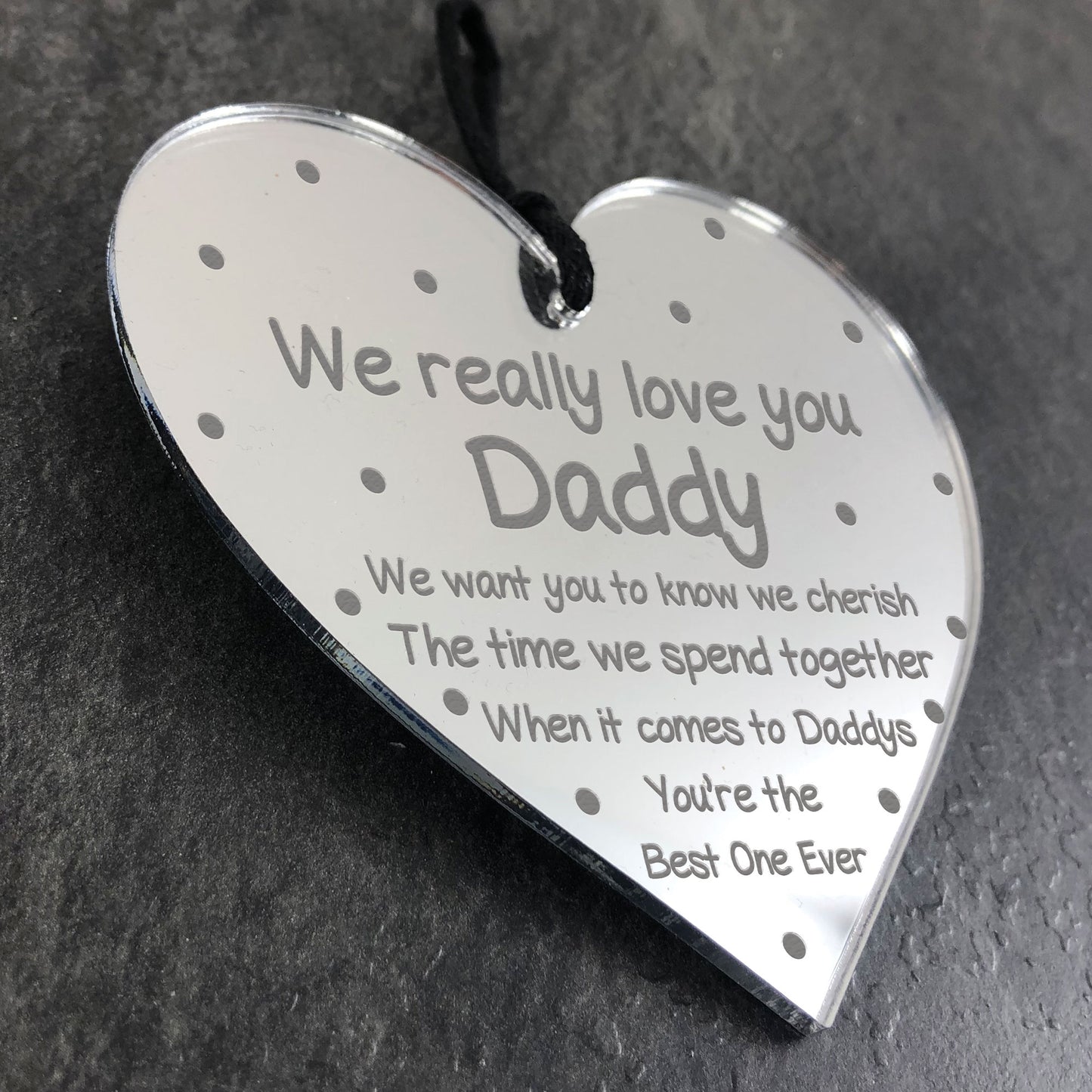 Daddy Gifts For Fathers Day Birthday Dad Poem Engraved Heart