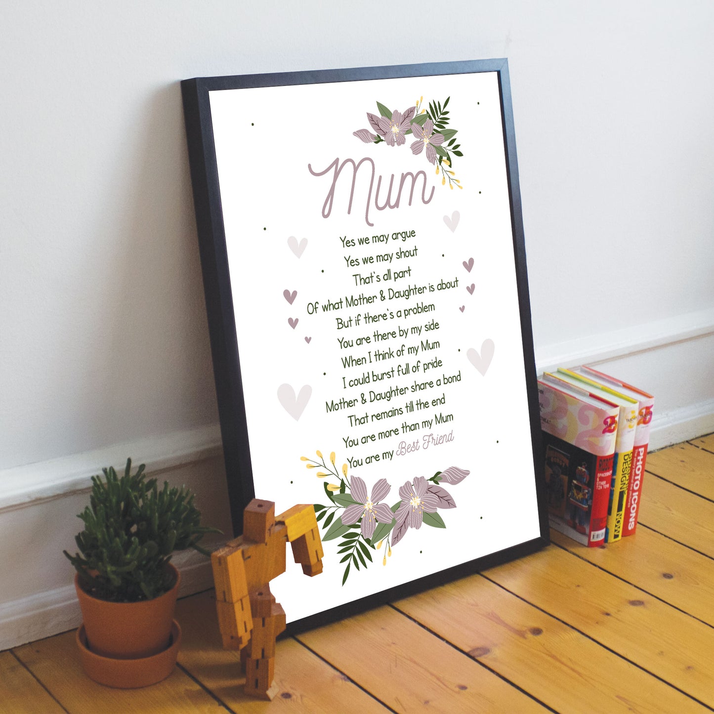 Mother And Daughter Gift Frame Print Mum Birthday Christmas Gift