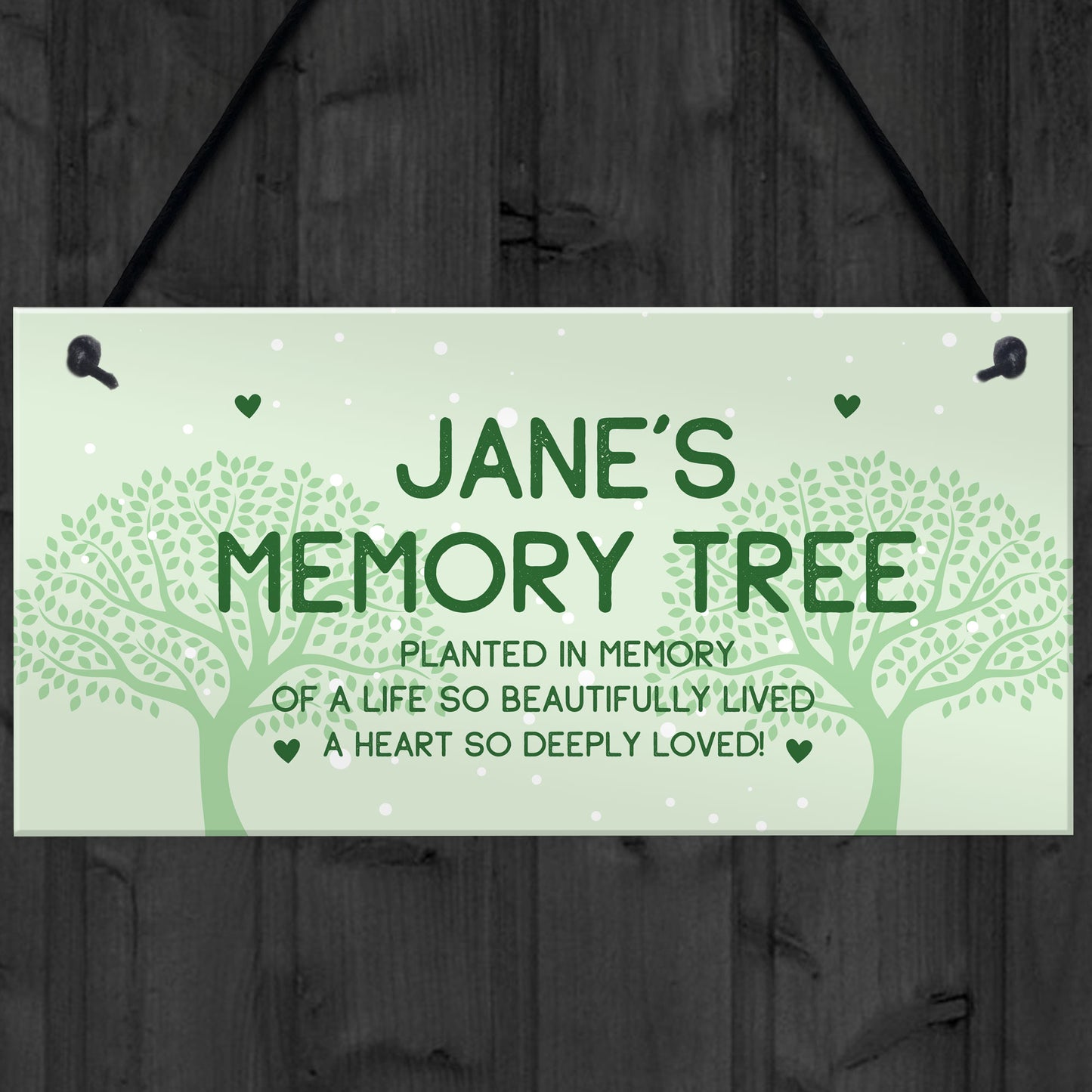 Memory Tree Plaque Hanging Personalised Mum Nan Auntie Memorial