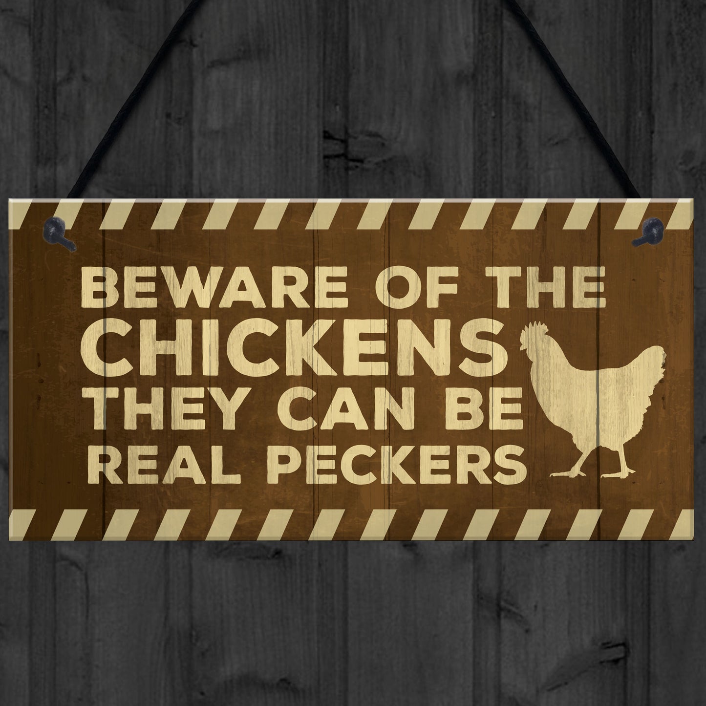 Beware Of The Chickens Sign Funny Chicken Coop Sign Home Plaque