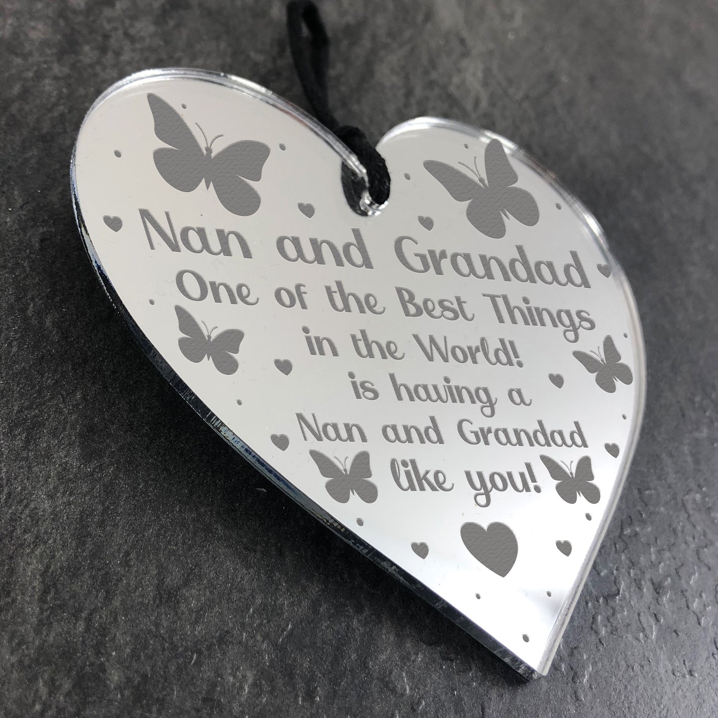 Gift For Nan And Grandad Birthday Christmas Engraved Heart