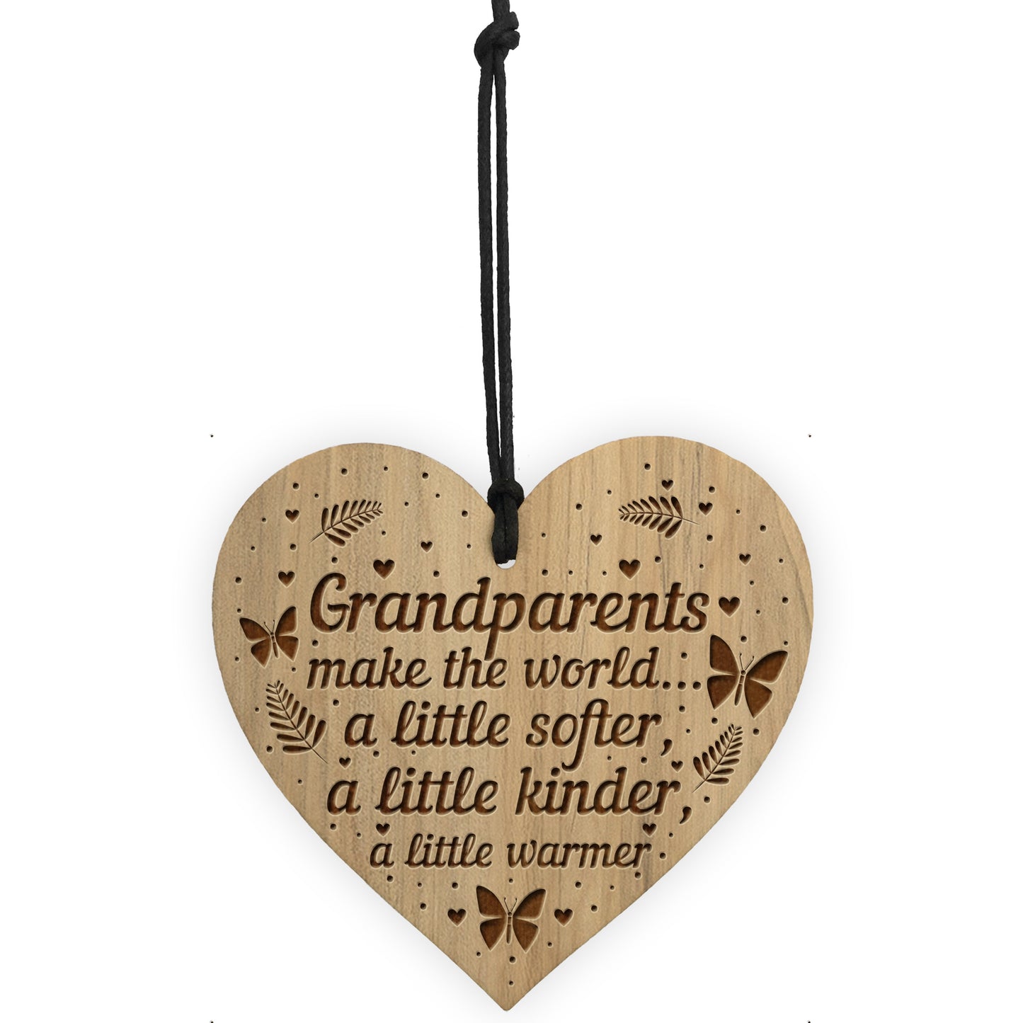 Grandparent Gifts Engraved Wooden Heart Christmas Gift