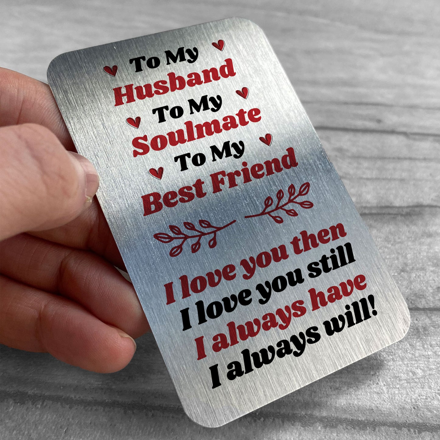 Novelty Gift For Husband Birthday Anniversary Gift Metal Card