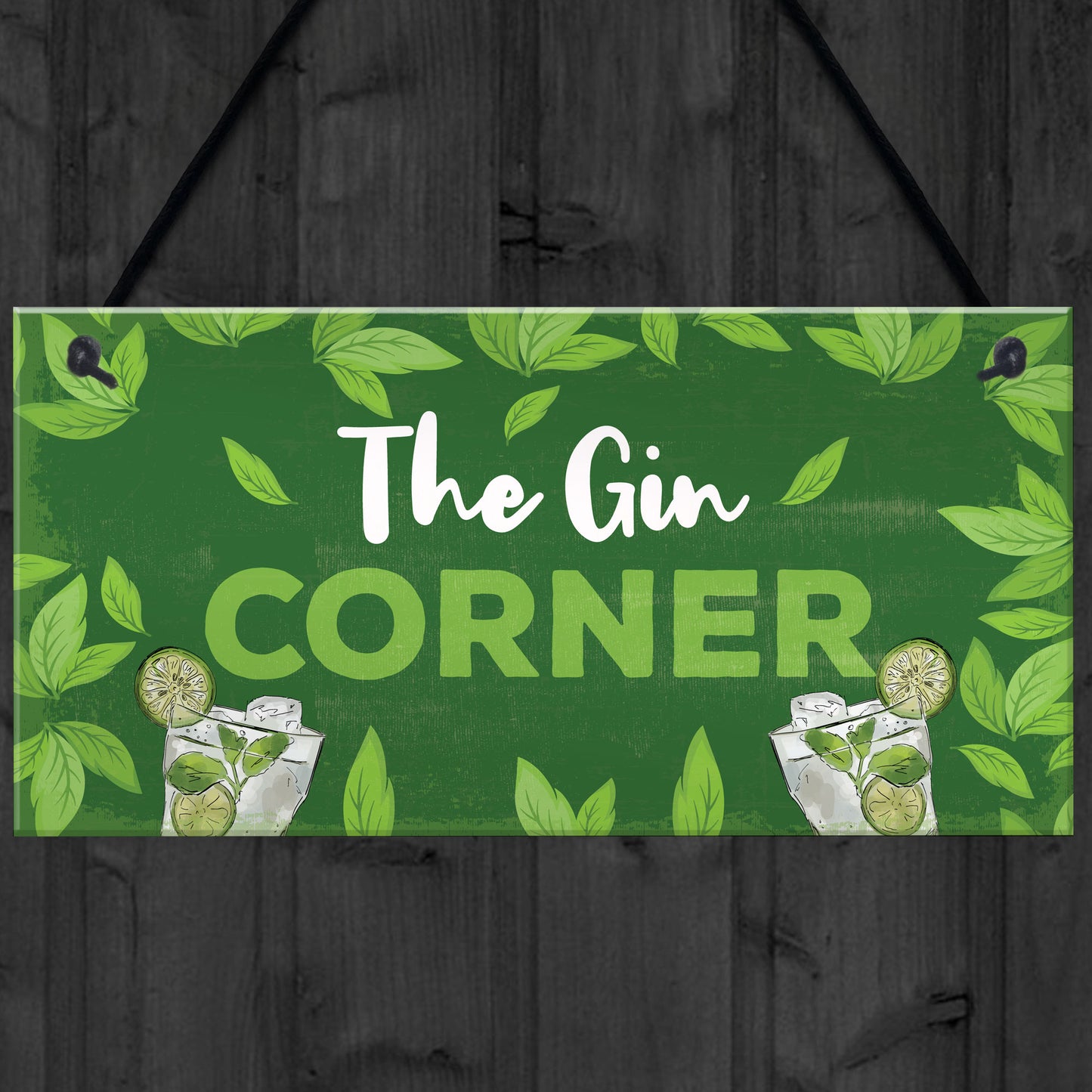 Funny Gin Gift Gin Corner Sign  Bar Sign For Garden Summerhouse