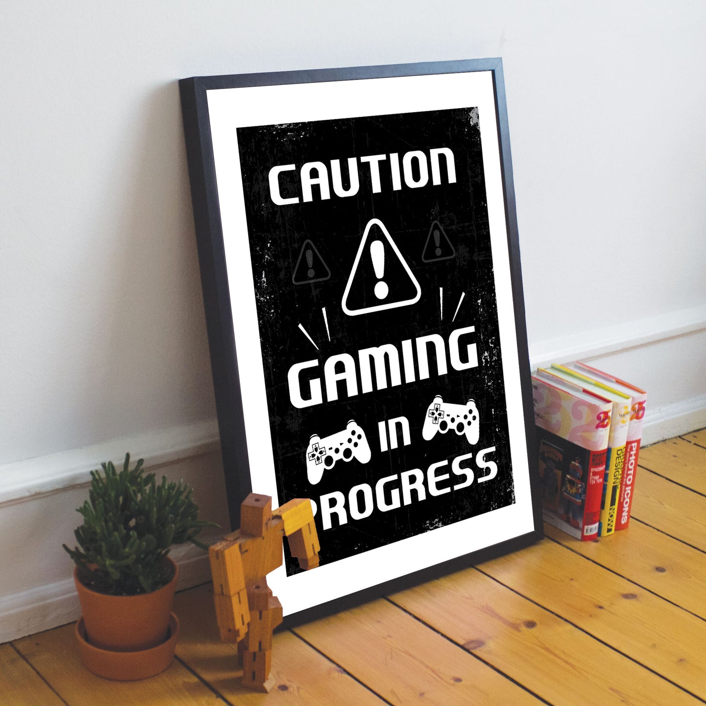 Beware Gaming Sign Boys Bedroom Decor Funny Gamer Gift Framed