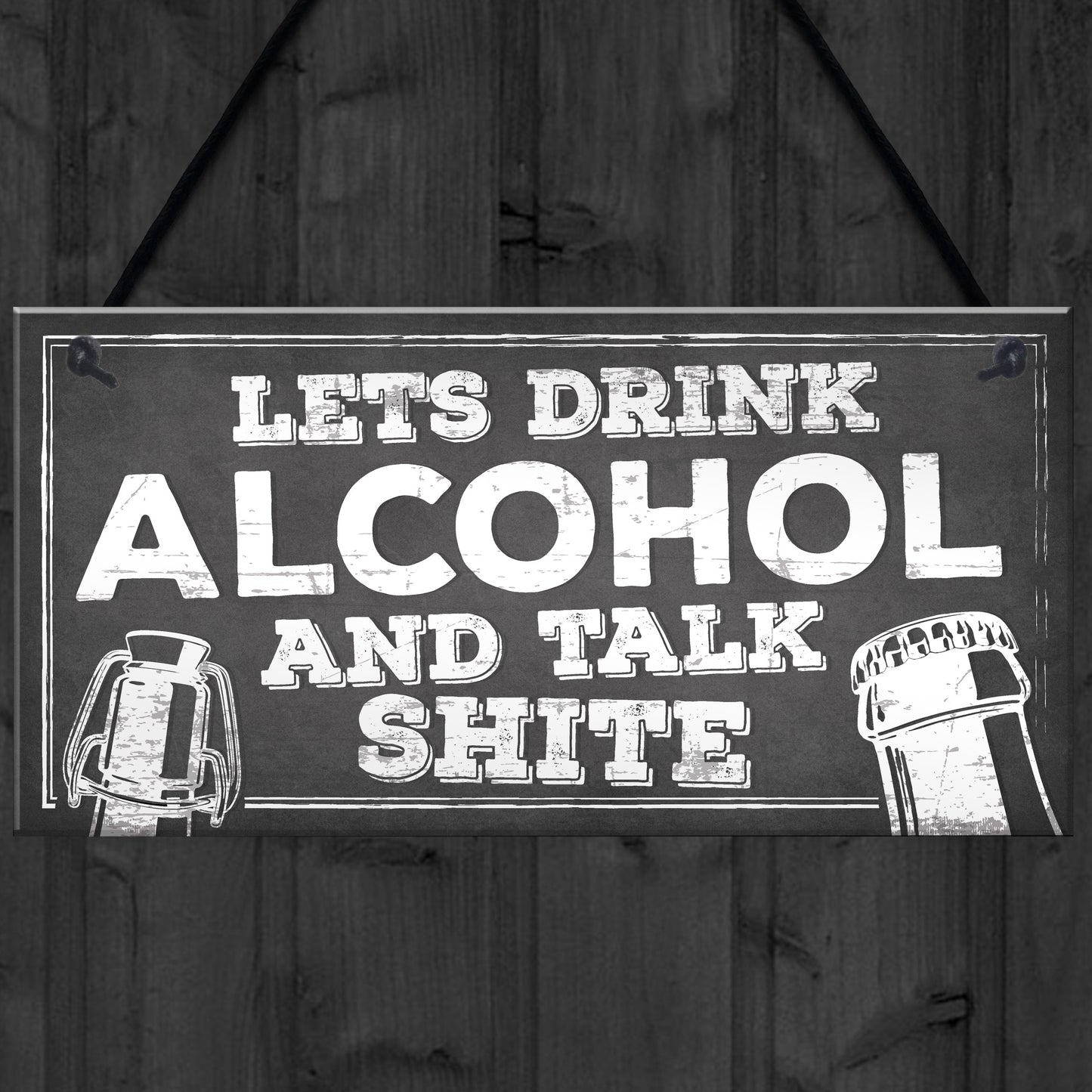Novelty Funny Alcohol Sign Gin Vodka Gift Man Cave Home Bar Gift