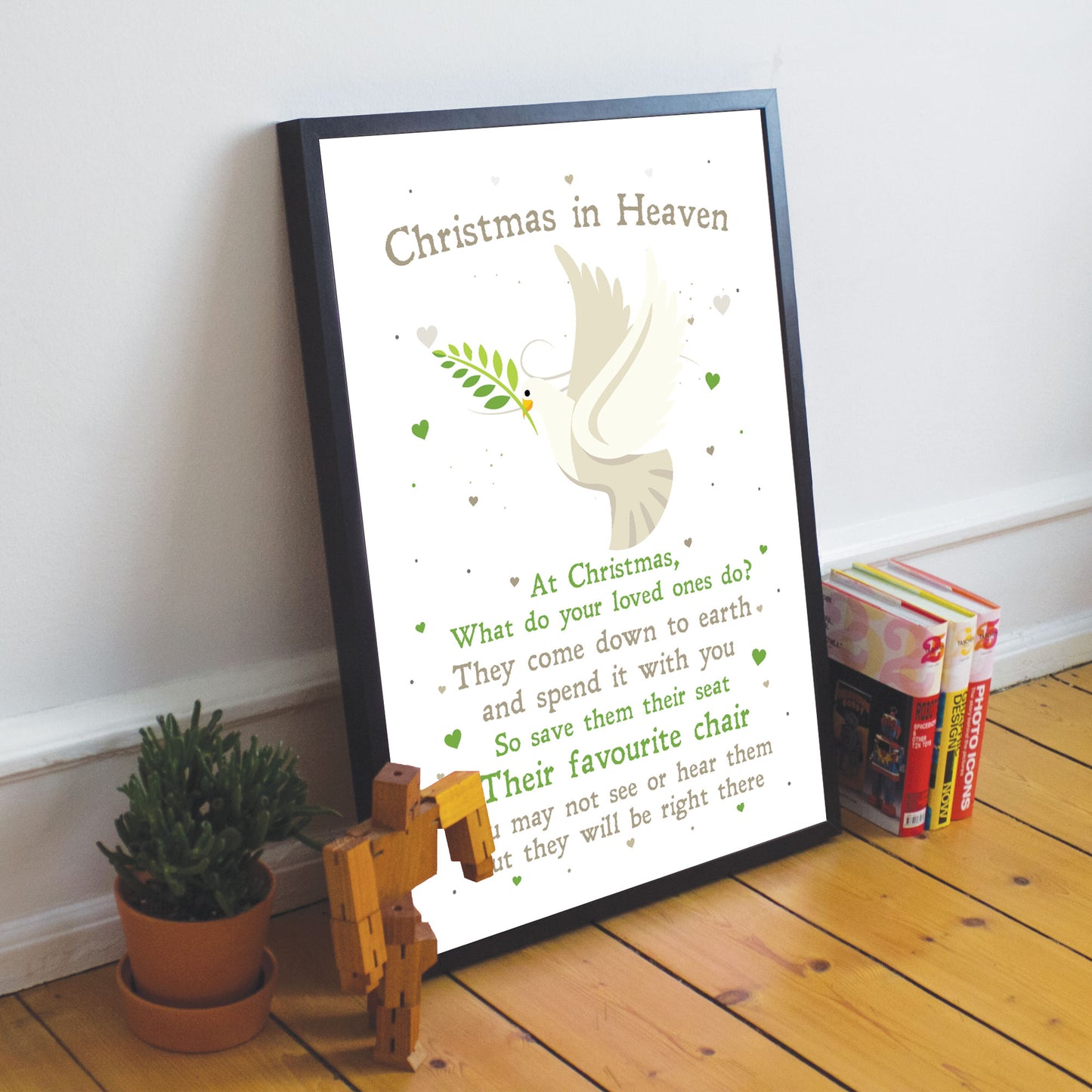 Christmas In Heaven Xmas Decoration Memorial Quote Poem Framed