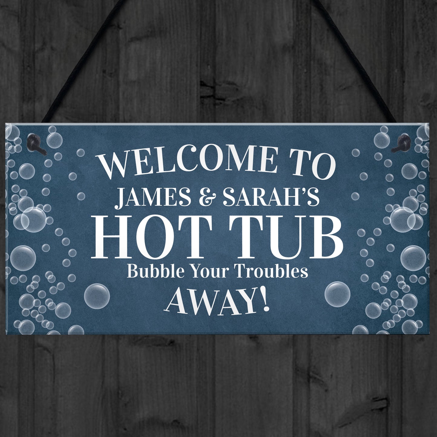 Personalised Welcome Sign For Hot Tub Hanging Garden Wall Sign