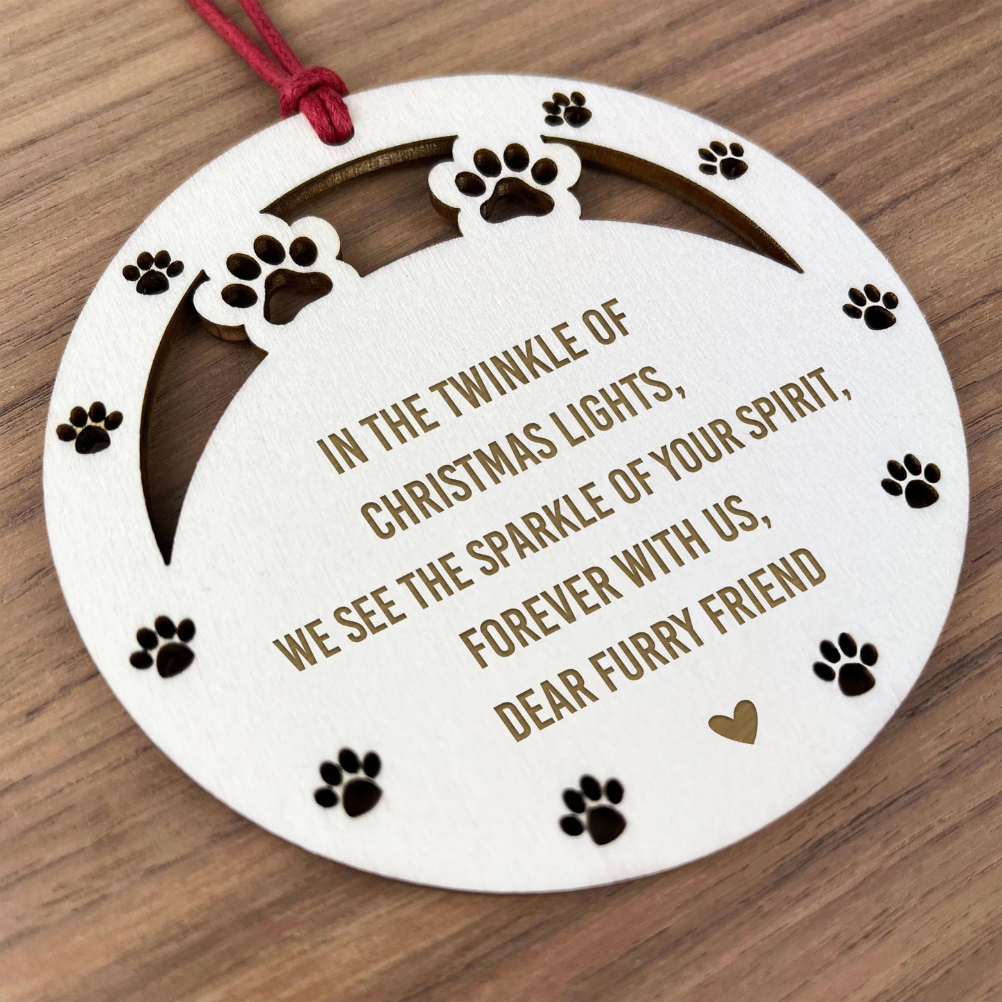 Christmas Tree Decoration Wooden Pet Memorial Decoration Dog Cat