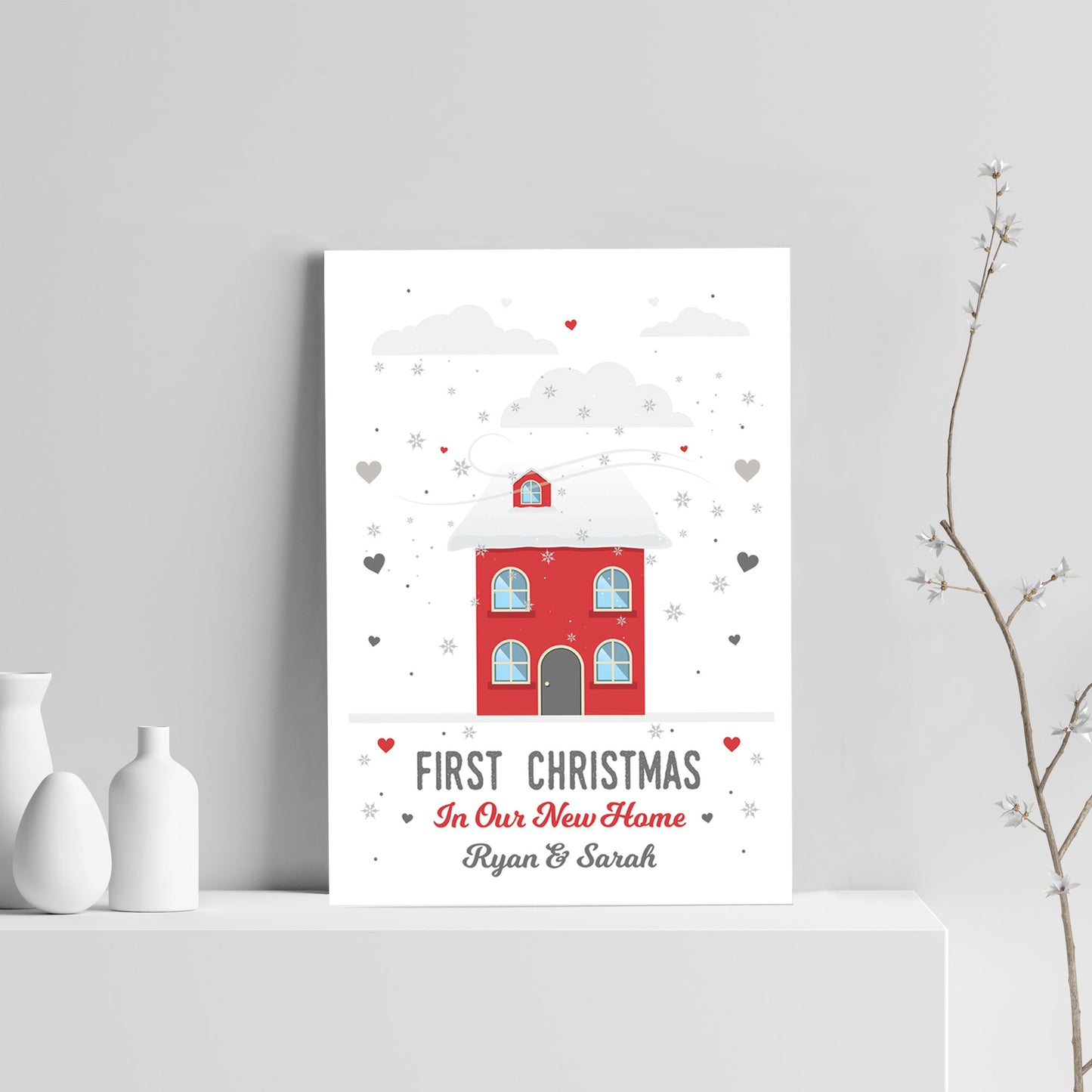 Personalised First 1st Christmas In Our New Home Print Decor