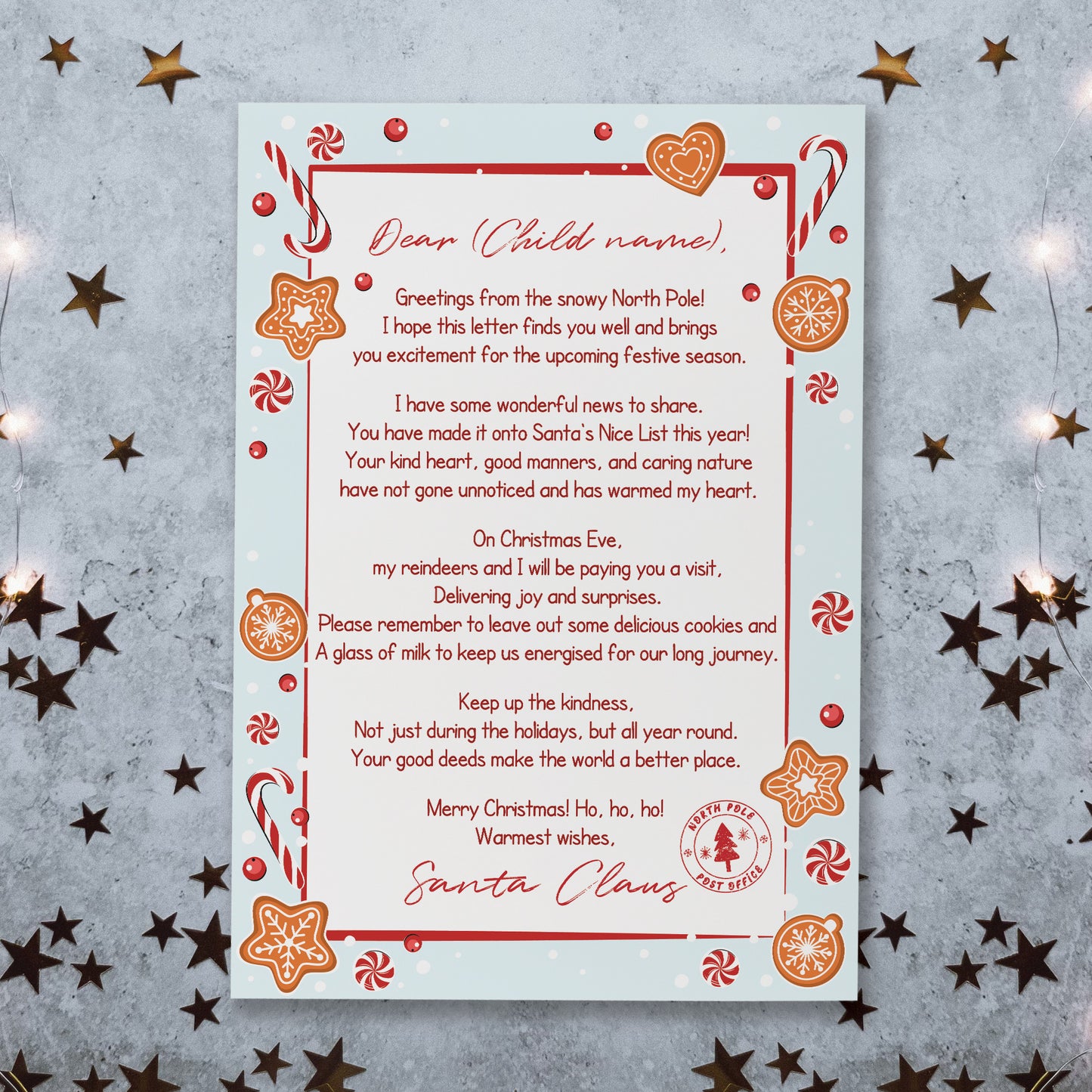Letter From Santa Personalised Christmas Eve Box Filler Daughter