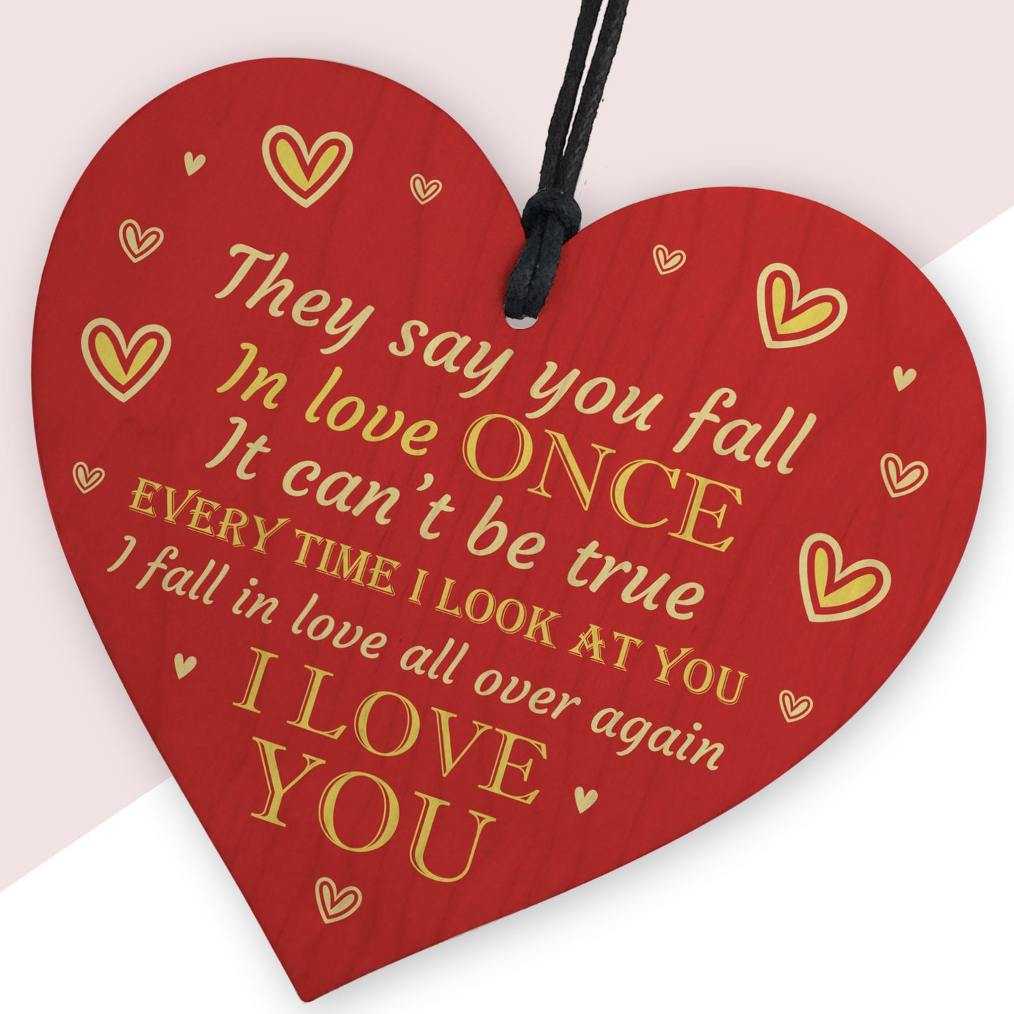 Anniversary Card Gift For Him Or Her WOOD HEART Husband And Wife