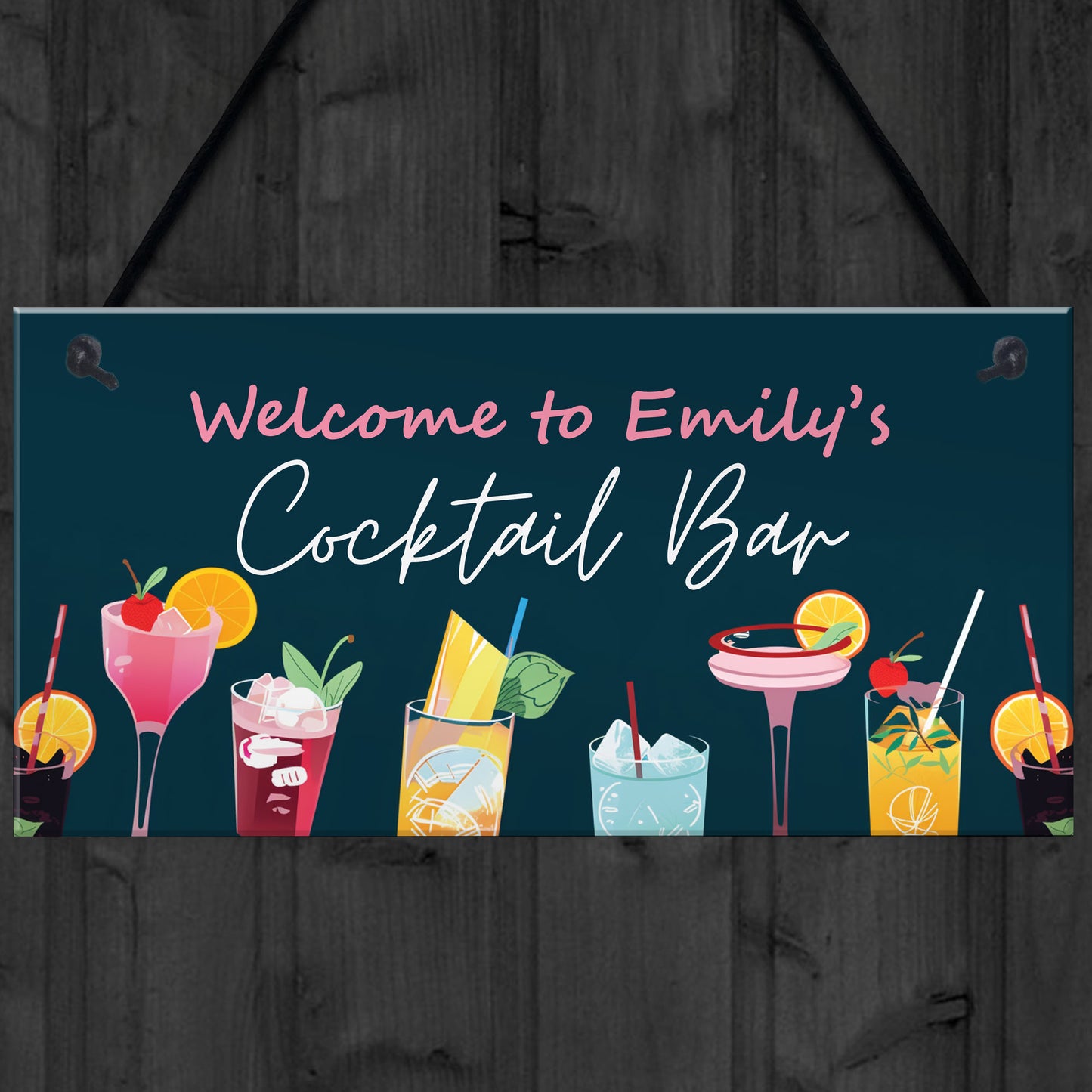Personalised Cocktail Bar Sign For Home Bar Novelty Cocktail