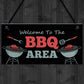 Barbecue Sign BBQ Plaque Hanging Wall Door Sign Garden Shed