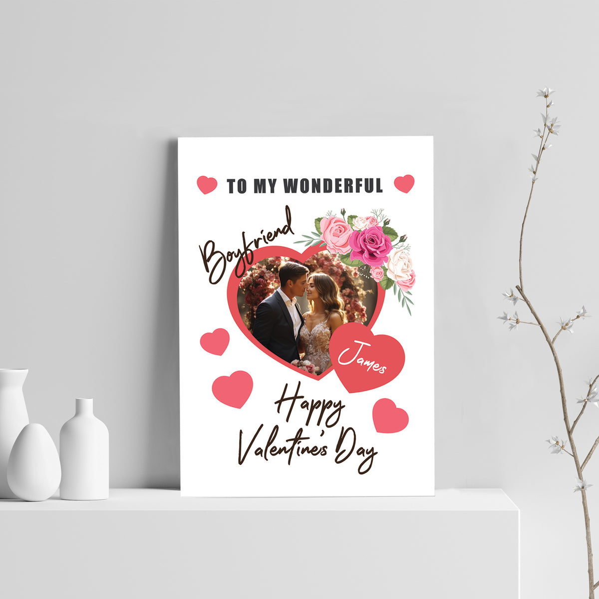 Valentines Day Gift For Boyfriend Personalised Print With Photo