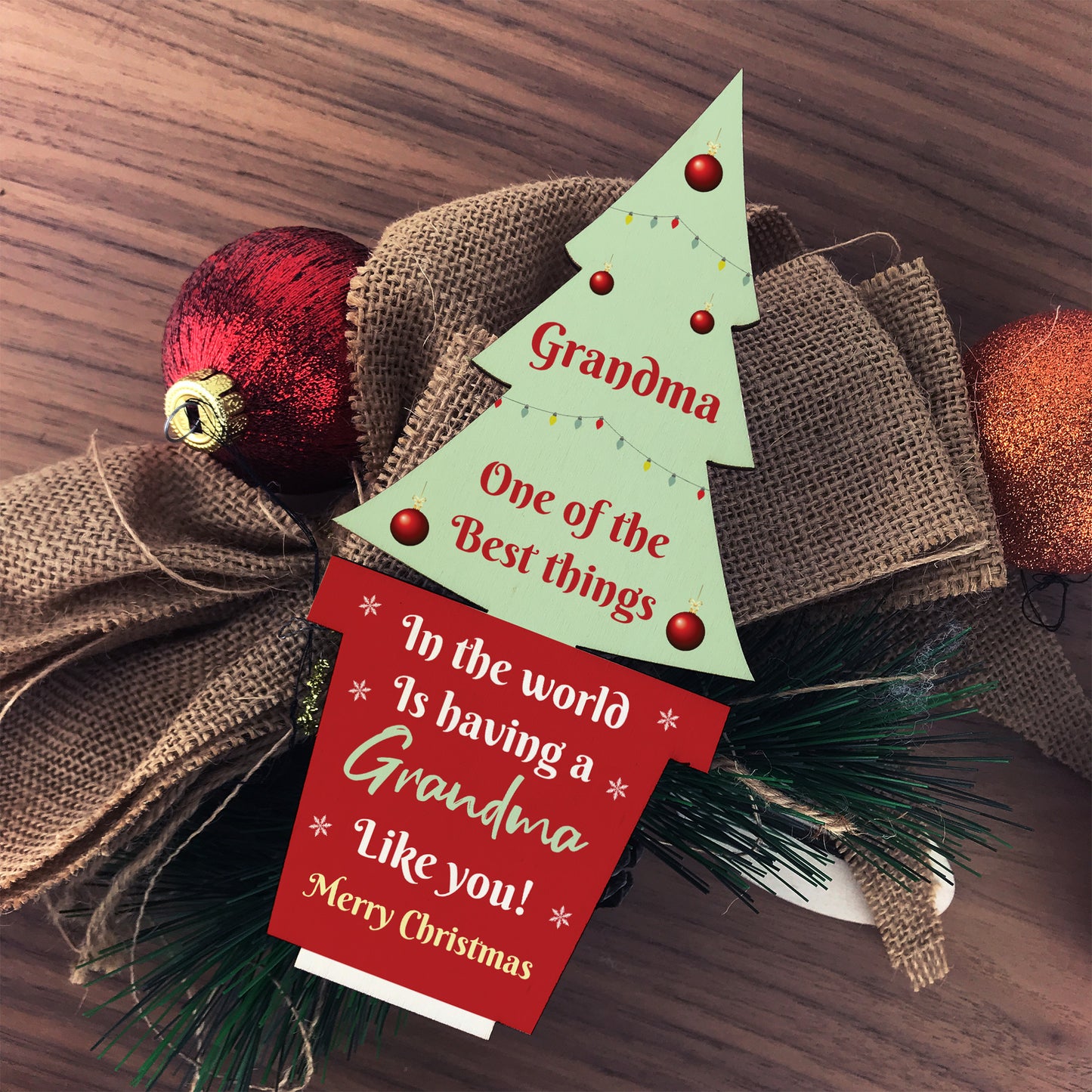 Christmas Gift For Grandma Wood Christmas Tree Thank You Gift