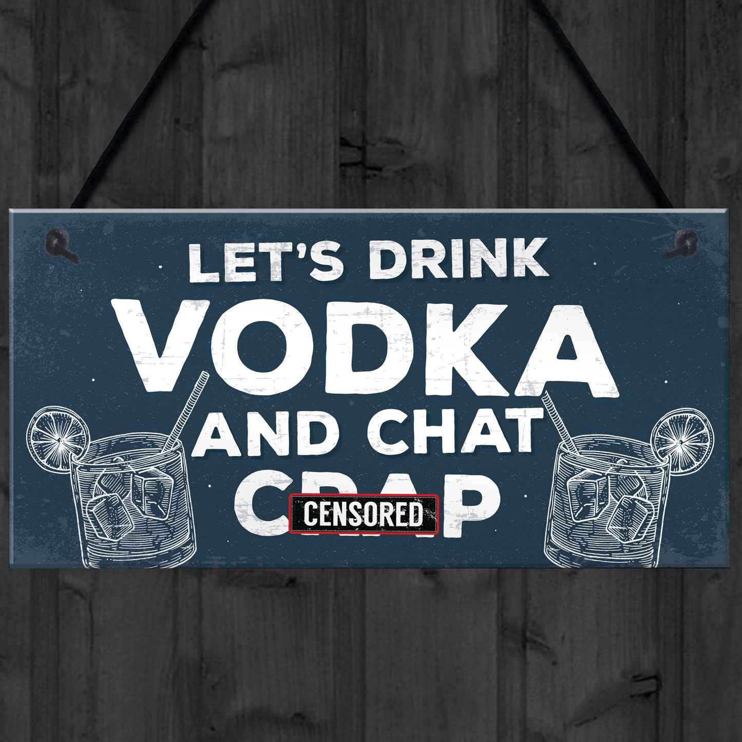 Funny Lets Drink Vodka Alcohol Gift Man Cave Home Bar Plaque