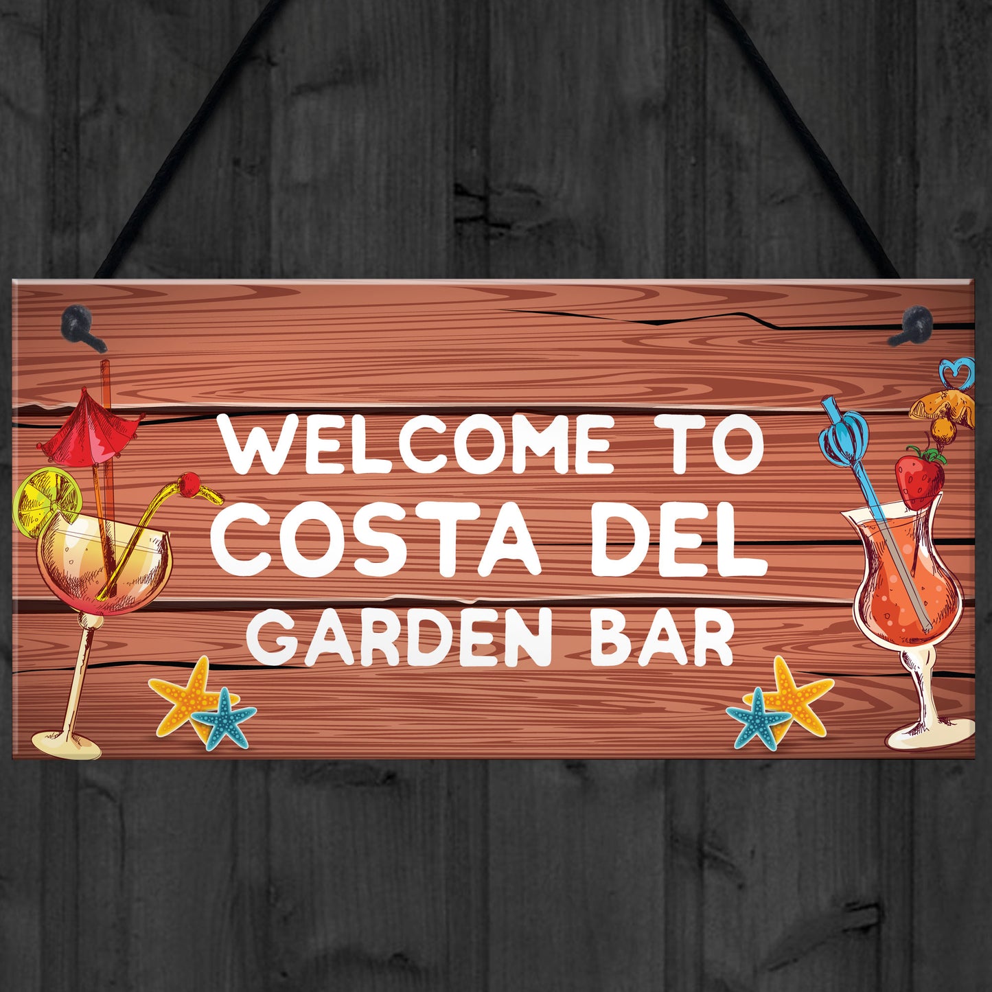 Garden Bar Sign Costa Del Garden Sign Home Decor Lockdown Gift