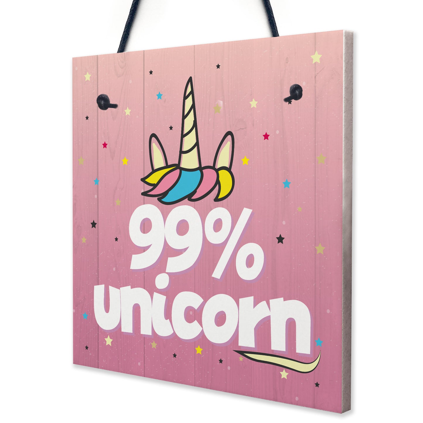 99% Unicorn Pink Art Hanging Wall Girls Bedroom Plaque Sign