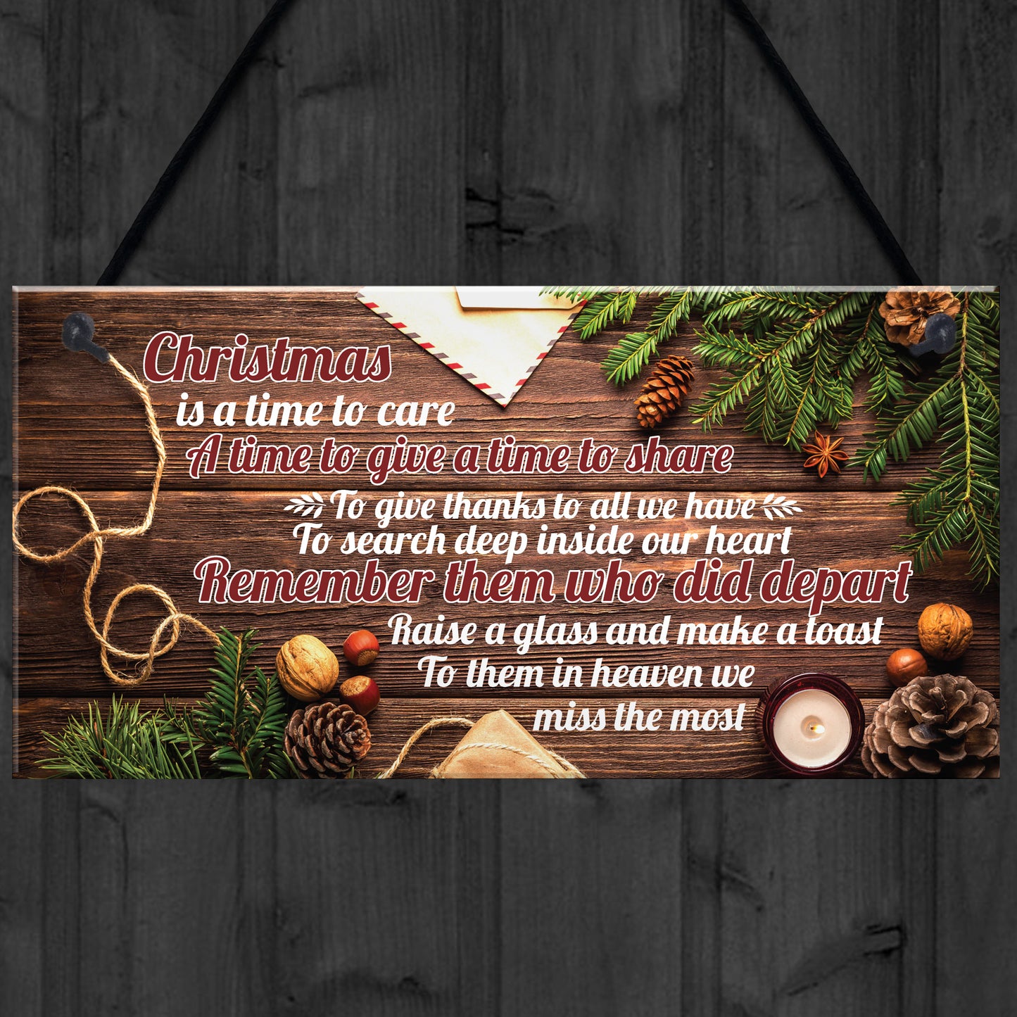 Christmas Memorial Tree Decoration Hanging Bauble Plaque