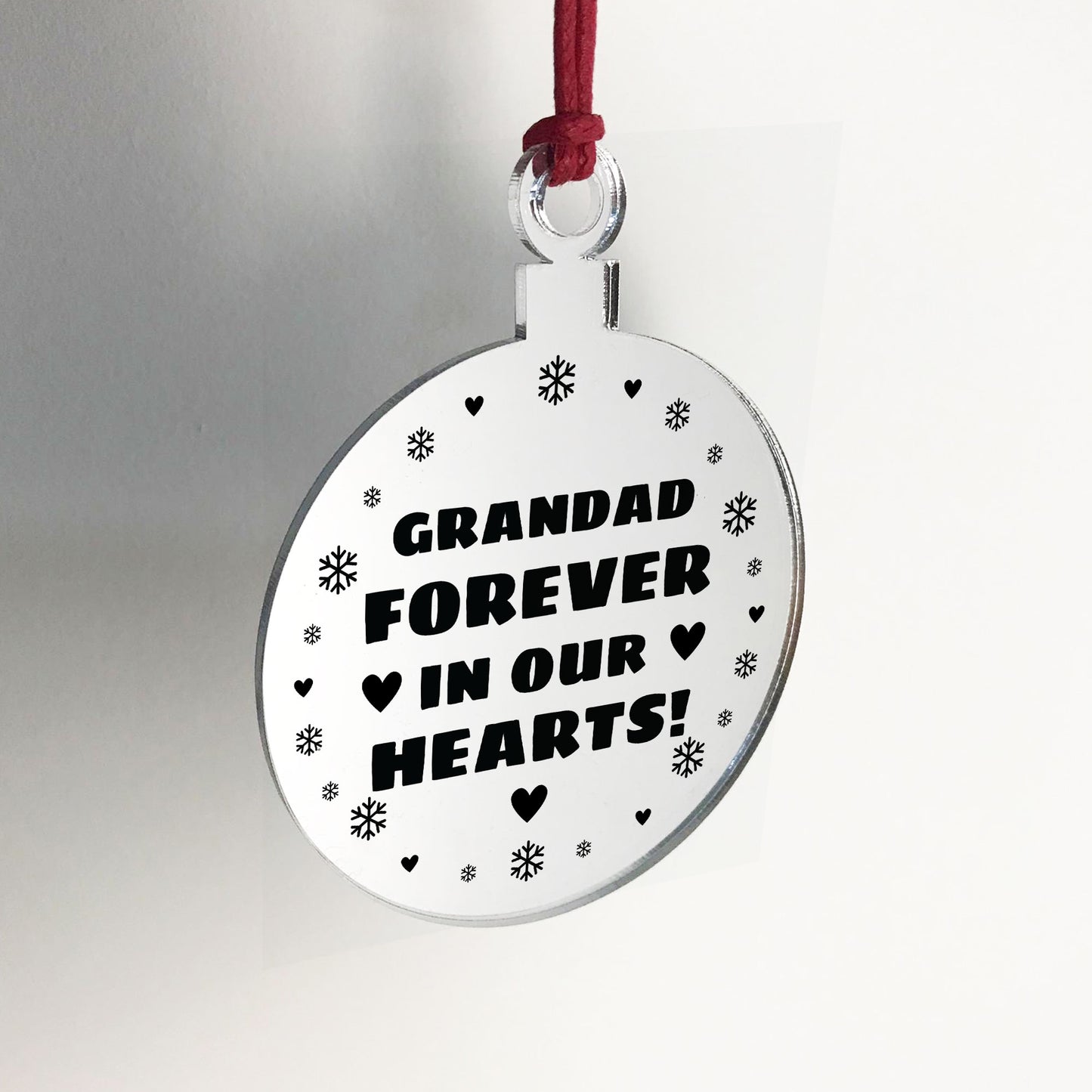Hanging Acrylic Memorial Christmas Decoration For Grandad