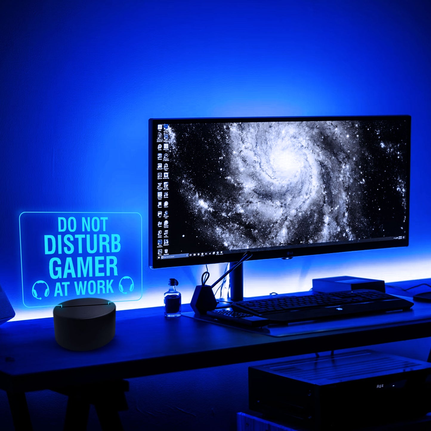 Gamer Plaque Do Not Disturb LED 16 Colour Sign Birthday Gift