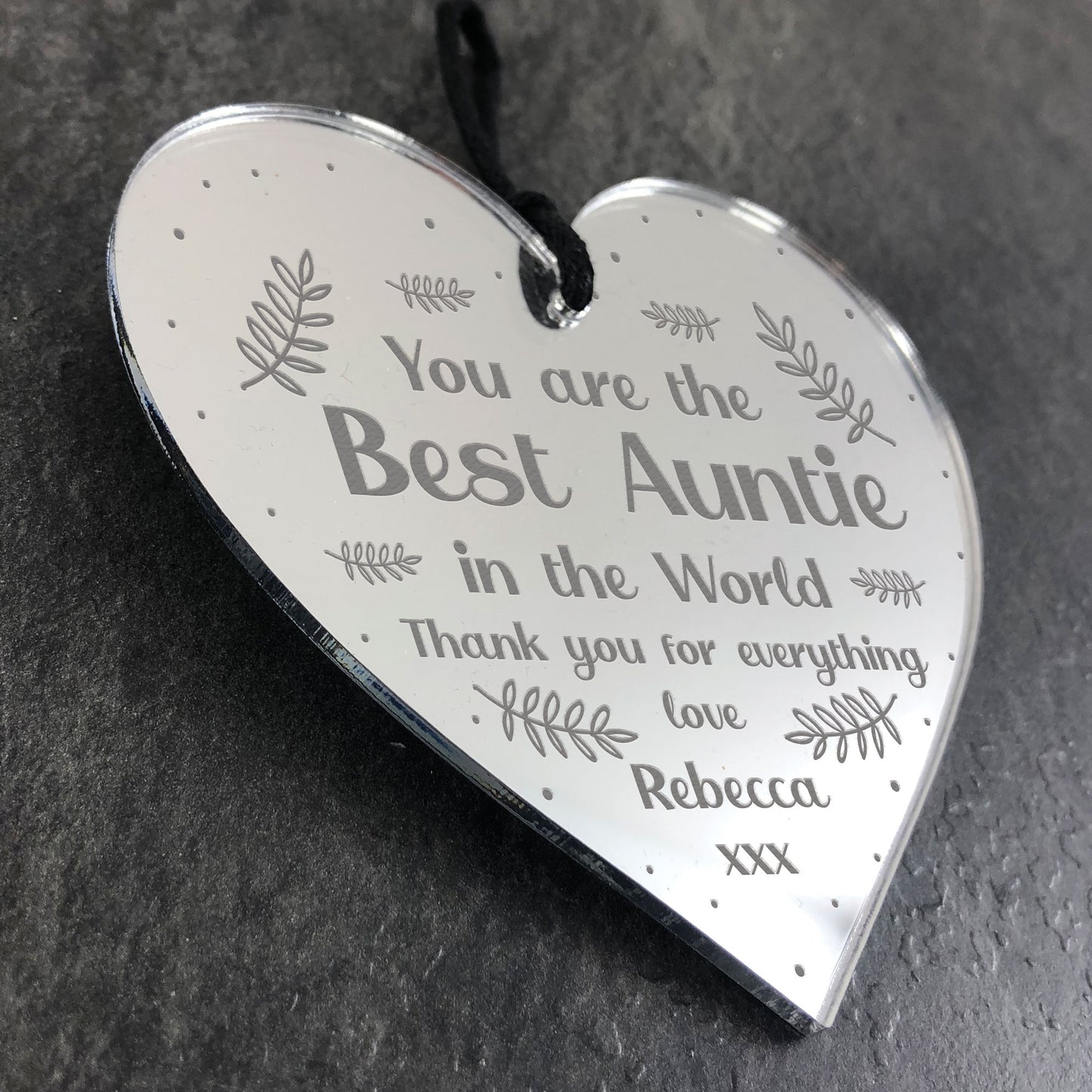 Personalised Gift For Auntie Engraved Heart Birthday Christmas