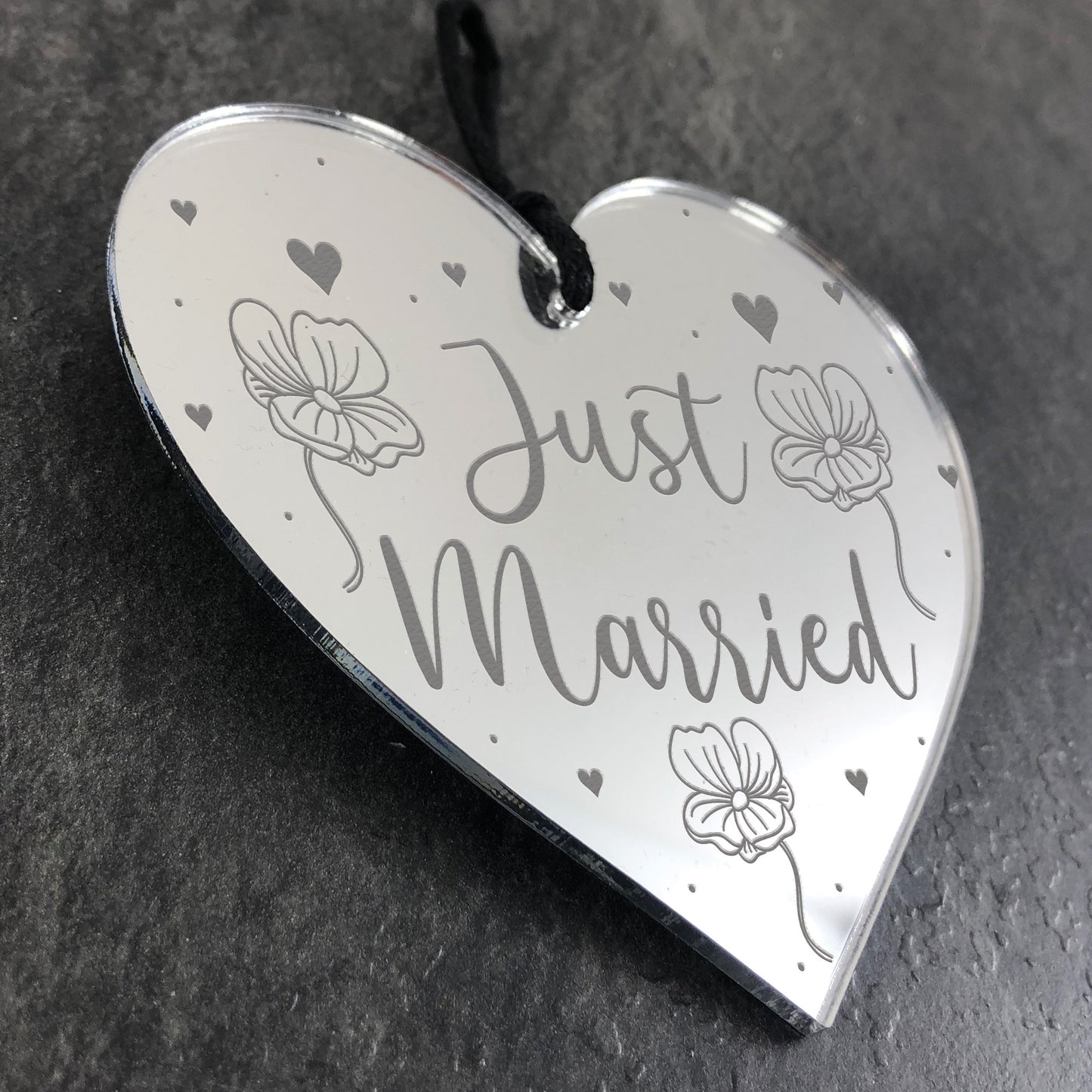 Handmade Wedding Sign Hanging Heart Just Married Acrylic Heart