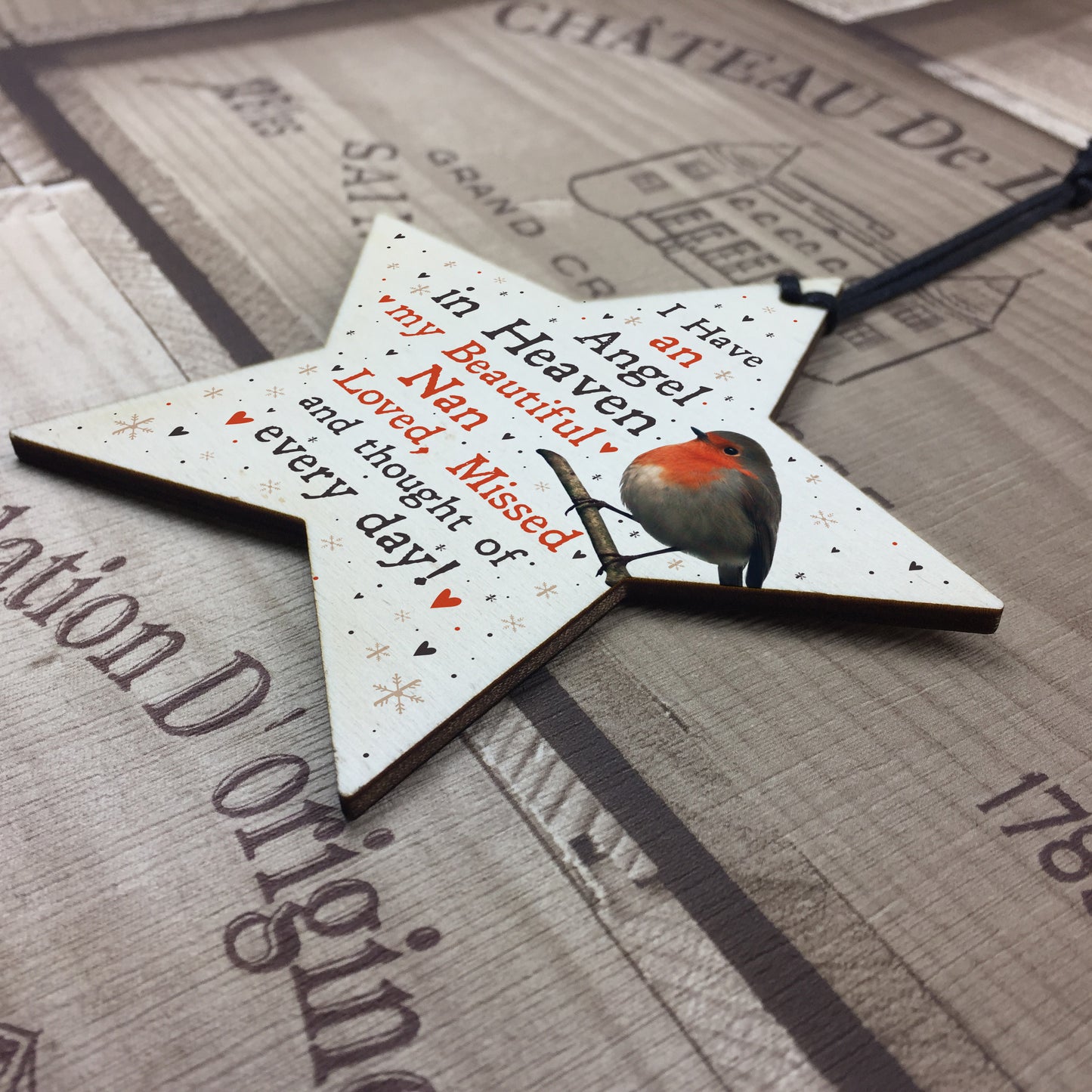 Robin Memorial Tree Hanging Decoration Nan Memorial Gift Star
