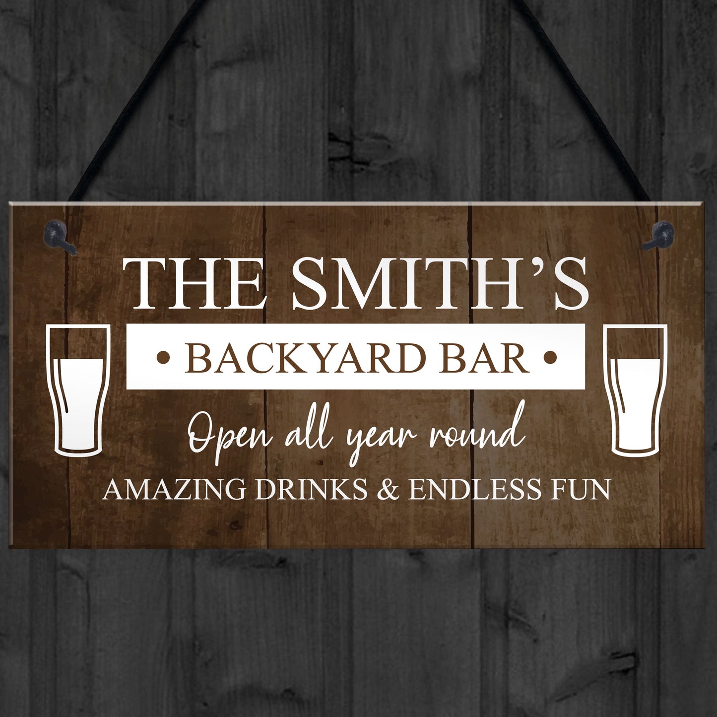 Funny BACKYARD BAR Sign For Outside Garden Personalised Shed