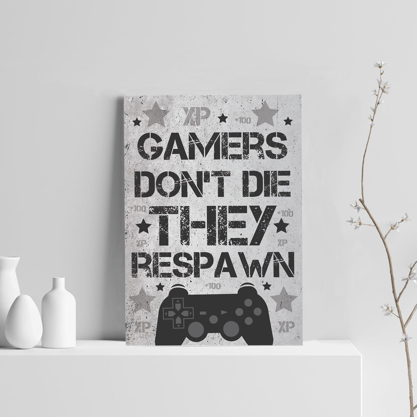 Grey Gaming Sign For Wall Gamer Gifts For Son Brother Dad