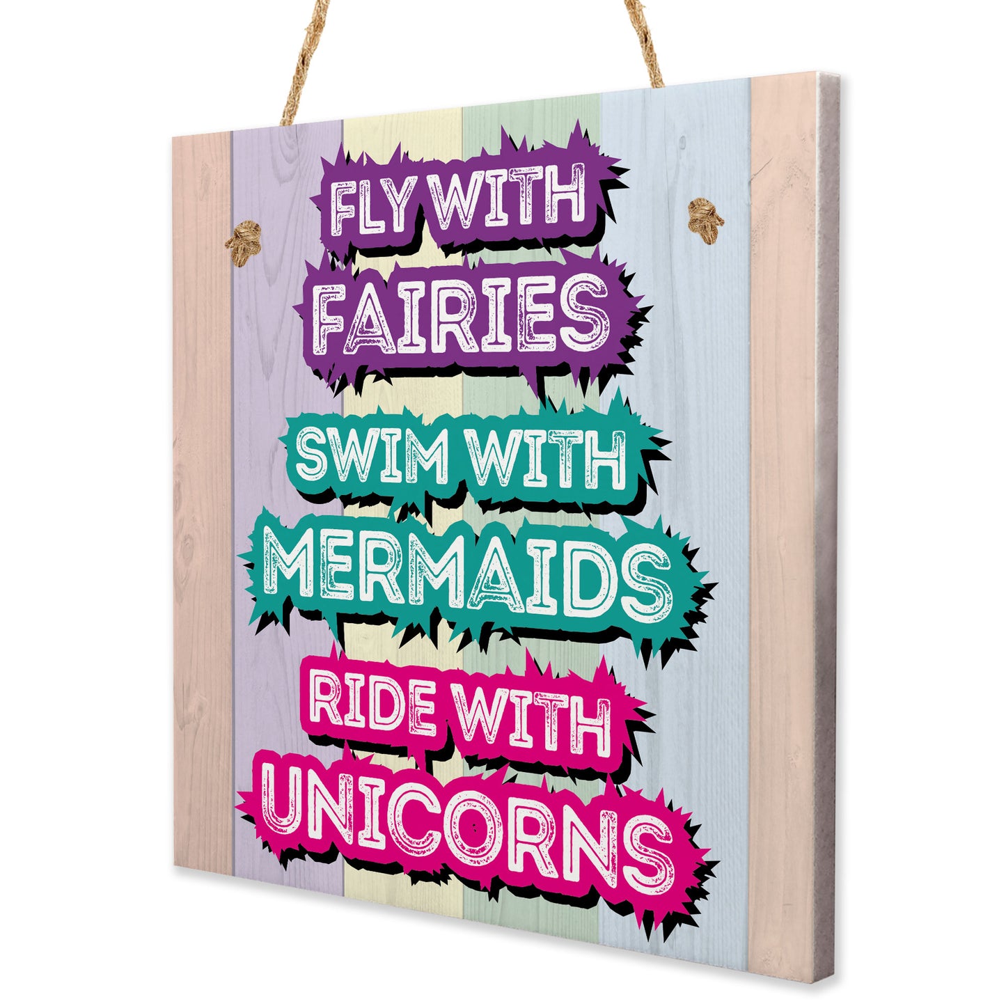 Fairies Mermaids and Unicorns Hanging Sign Gift for Best Friends