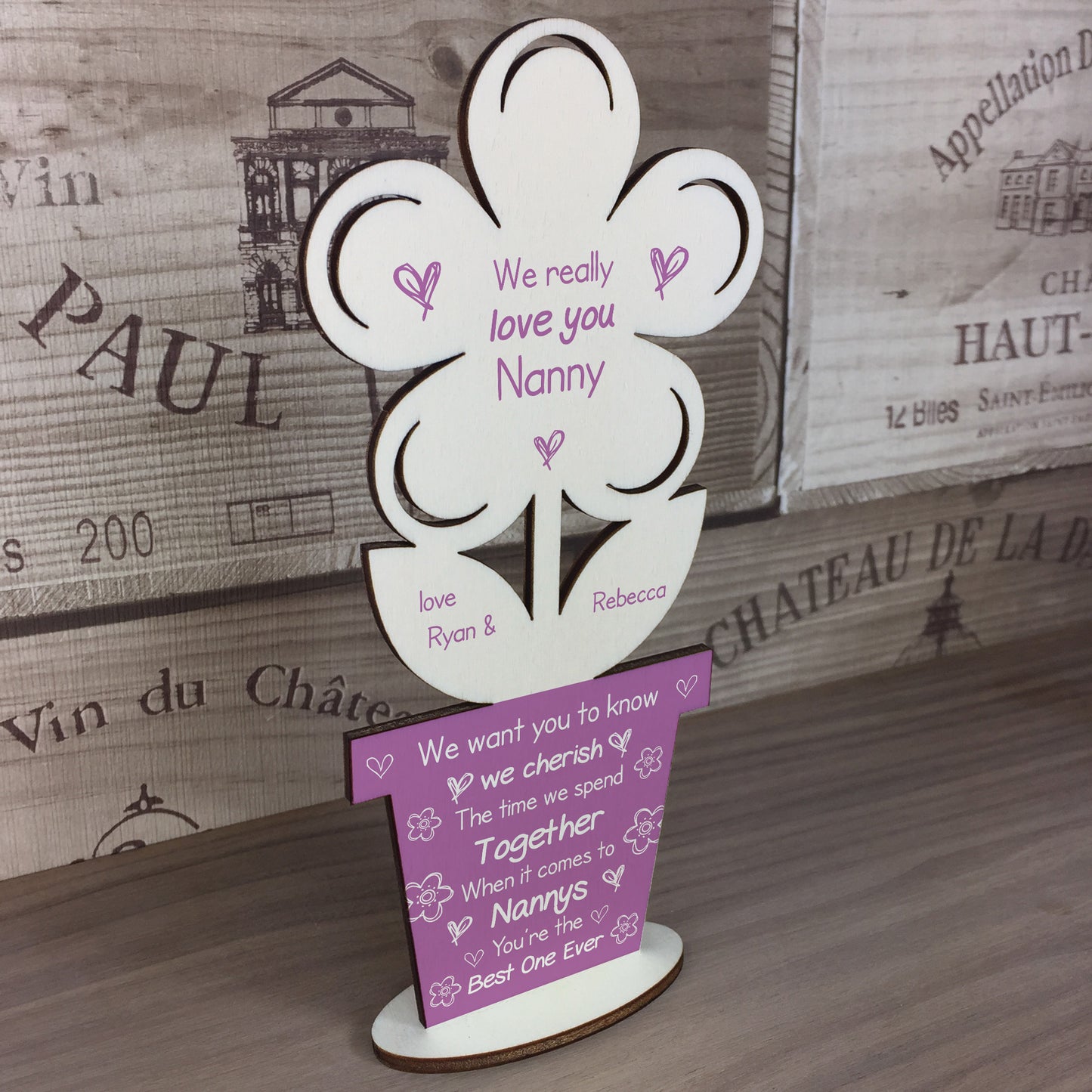 Personalised Nanny Poem Gift For Birthday Mothers Day Flower