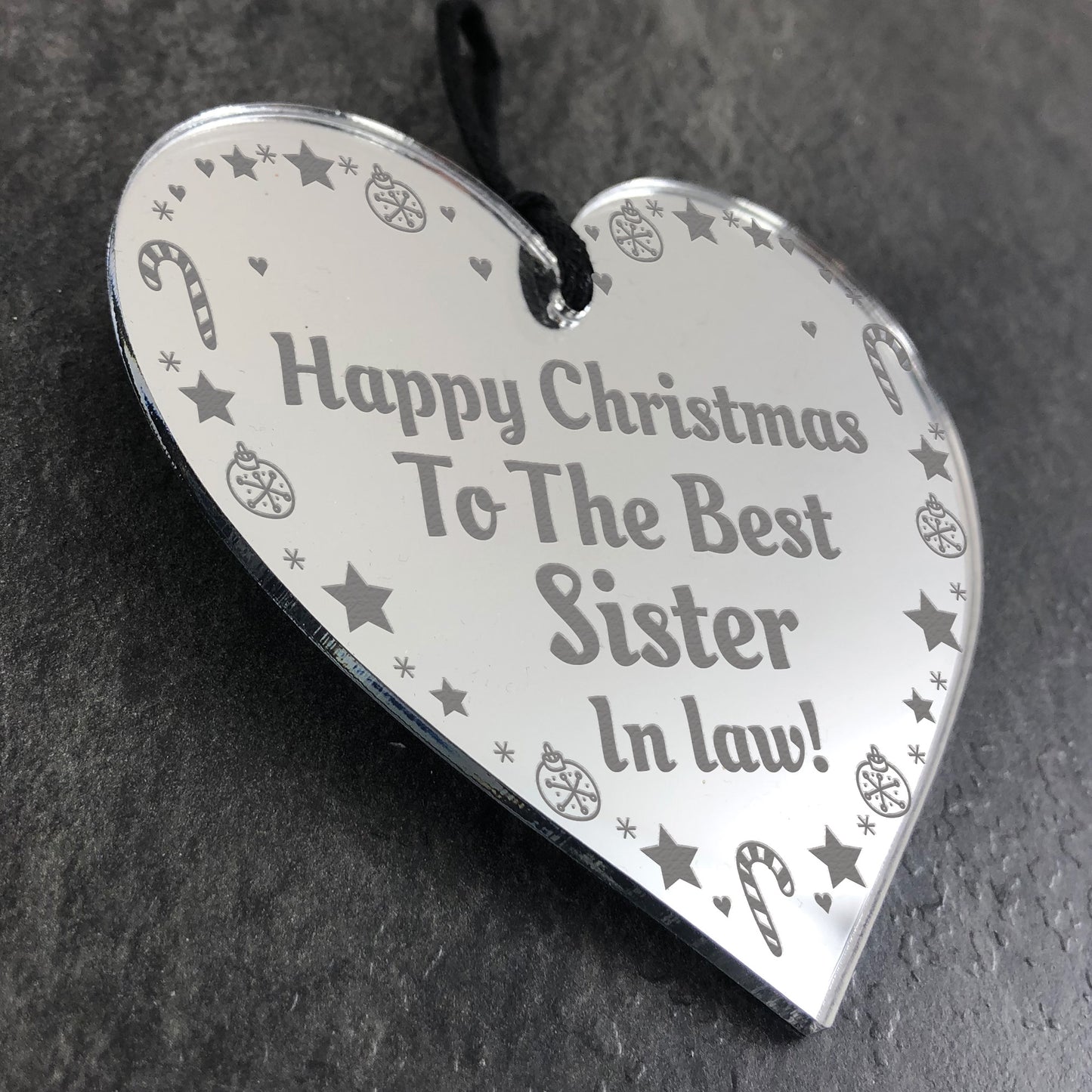 Christmas Gift For Sister In Law Engraved Heart Gift For Sister