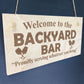 Backyard Bar Sign Engraved Wood Garden Sign Pub Bar Sign