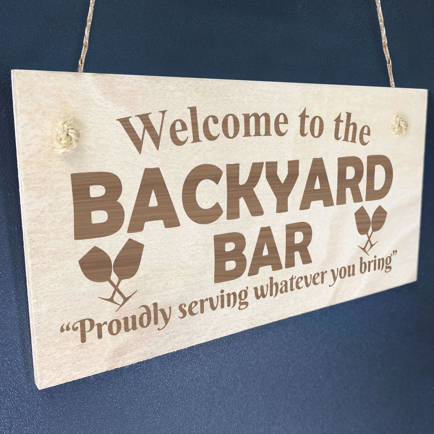 Backyard Bar Sign Engraved Wood Garden Sign Pub Bar Sign