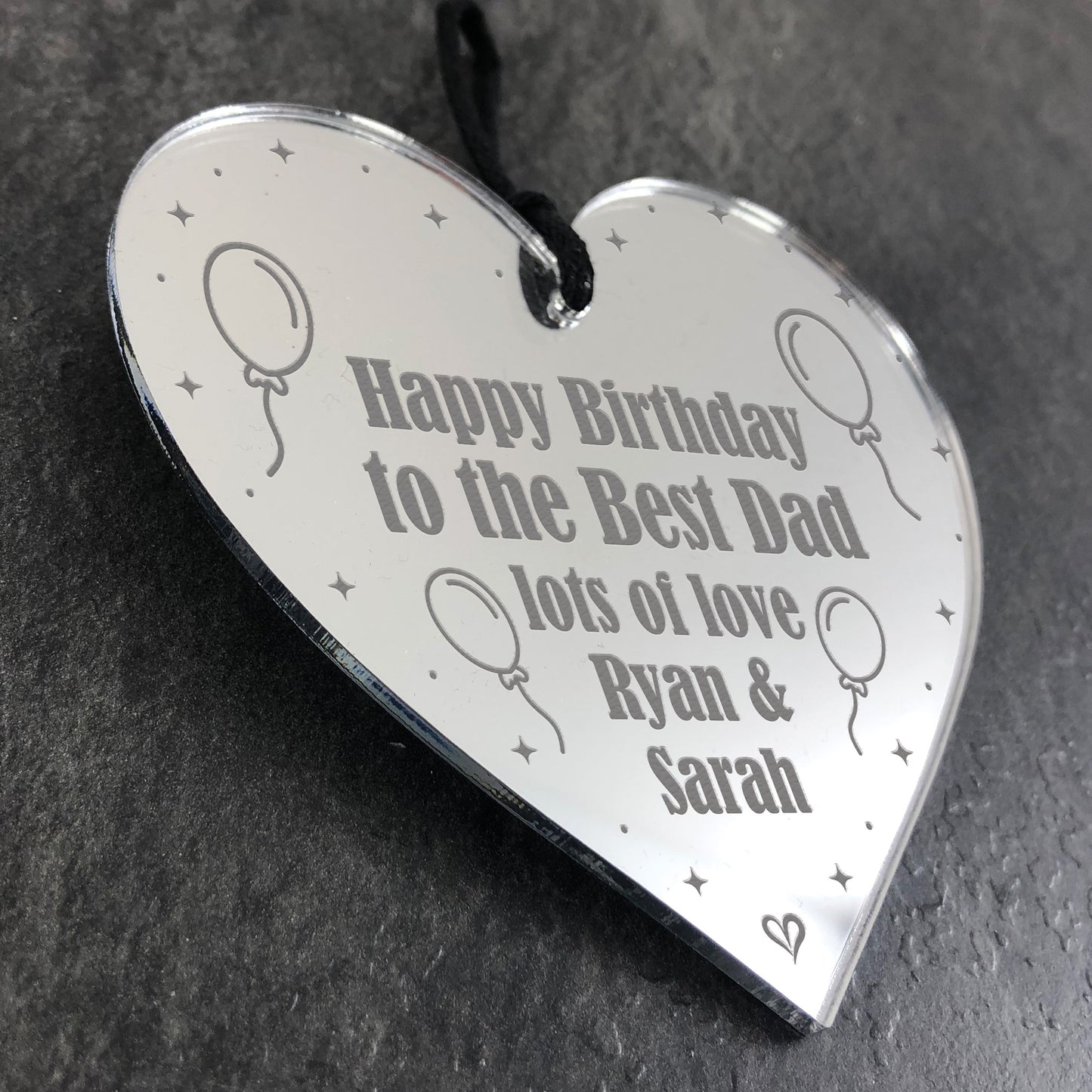 Best Dad Birthday Gift Personalised Engraved Heart Gift