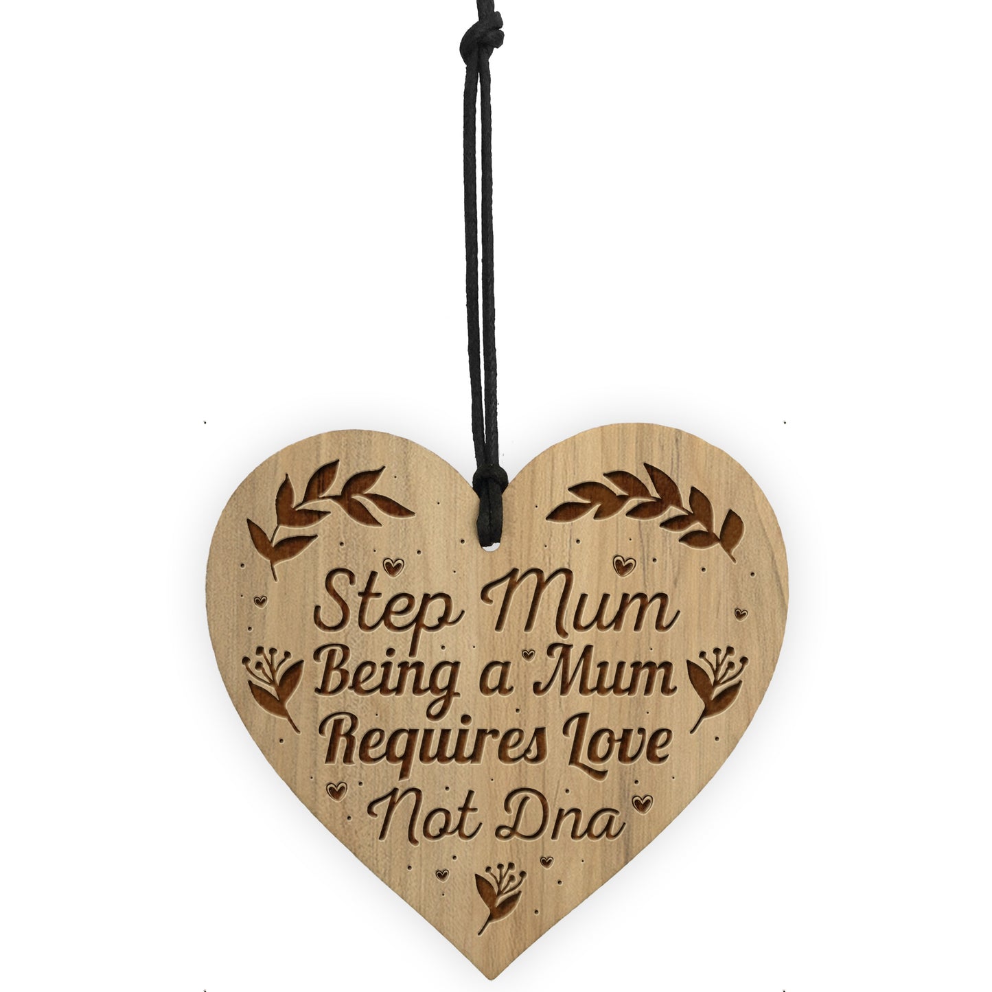 Thank You Gift For Step Mum Wood Engraved Heart Mum Gift
