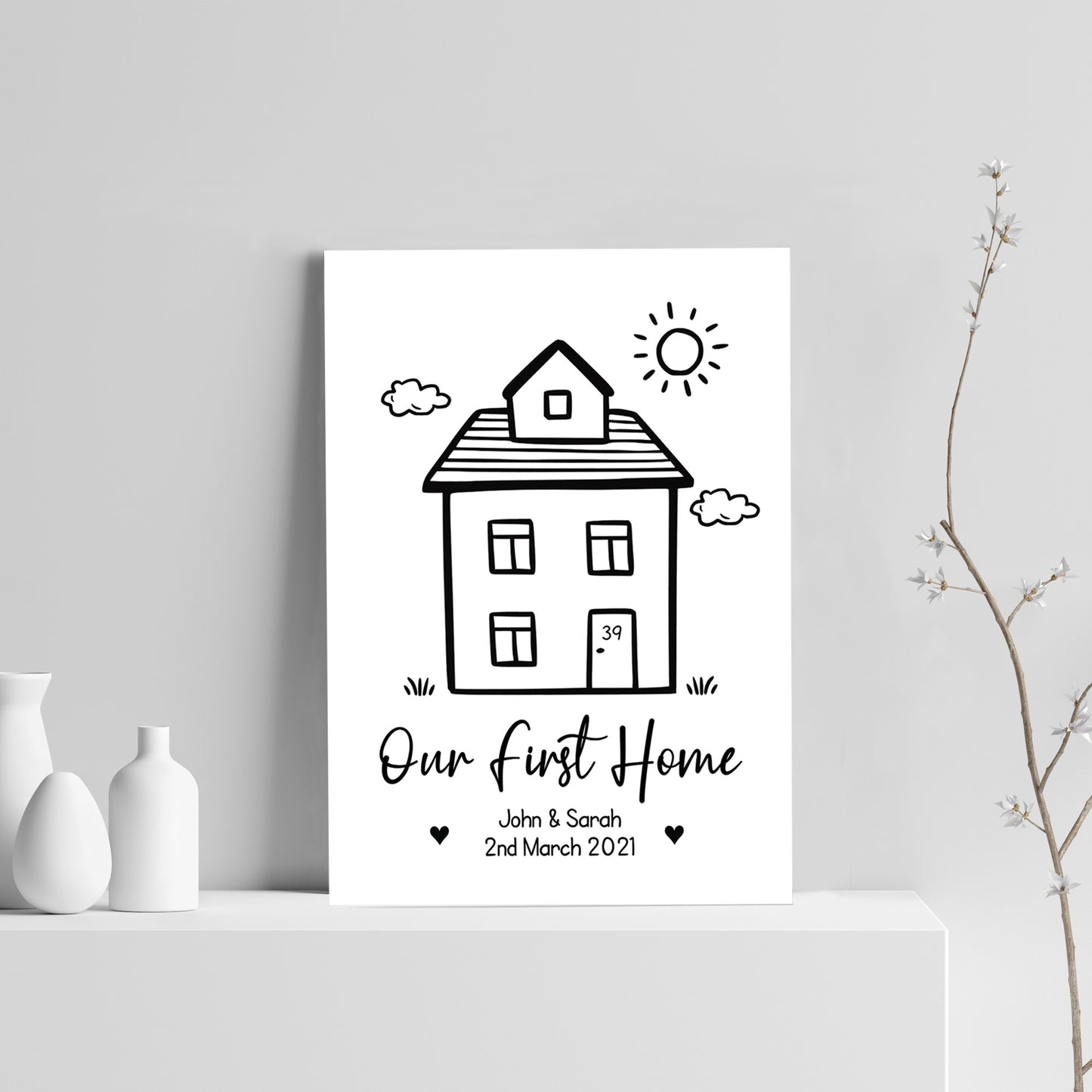 Our First Home Print Personalised New Home Gift For Couple