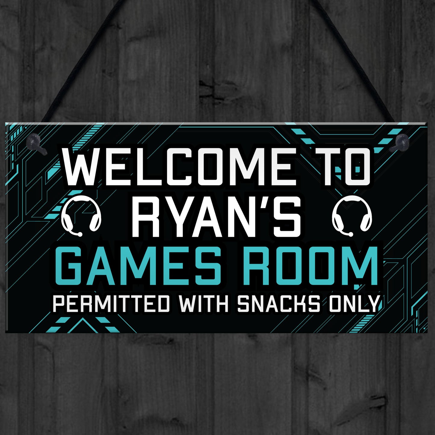 Welcome Sign GAMES ROOM Sign Man Cave Bedroom Door Sign